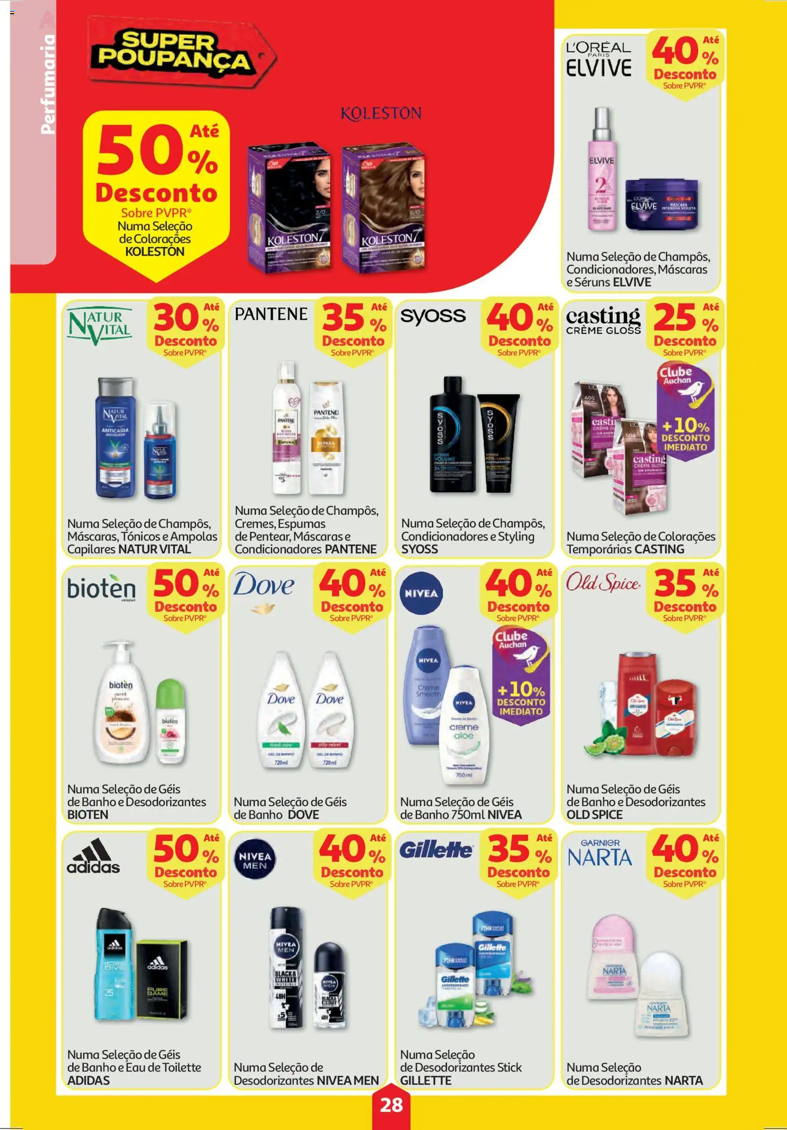 Auchan folheto │ válido de 19.03.2026 | Página: 28 | Produtos: Casting creme gloss, Eau de toilette, Banho, Creme
