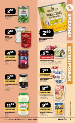 Netto gazetka - Spożywcza od 10.07.2025 | Strona: 9 | Produkty: Groszek, Fasola biała, Mascarpone, Naleśniki