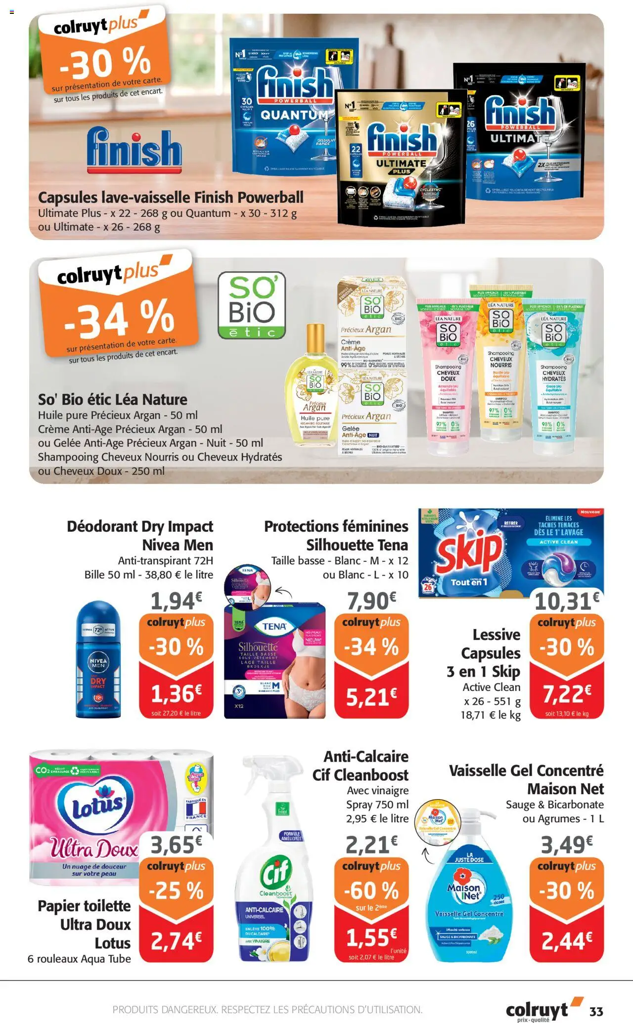 {H1} | Page: 33 | Produits: Shampooing, Déodorant, Huile, Crème