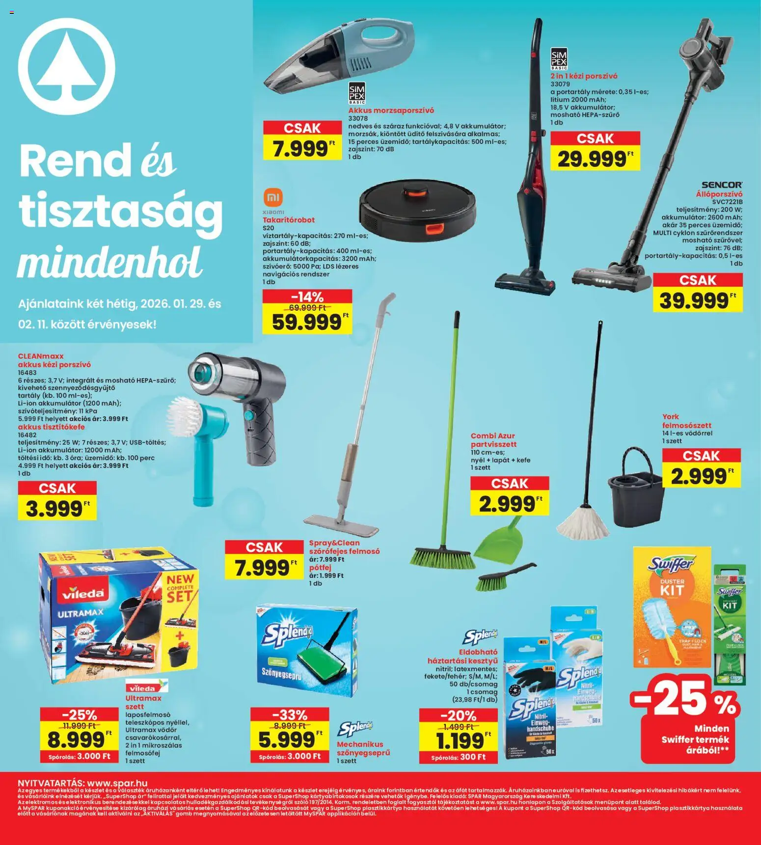 Interspar akciós ujság - amely érvényes a következő dátumtól: 29.01.2026 | Oldal: 16 | Termékek: Szőlő, Porszívó, Akkumulátor, Vileda