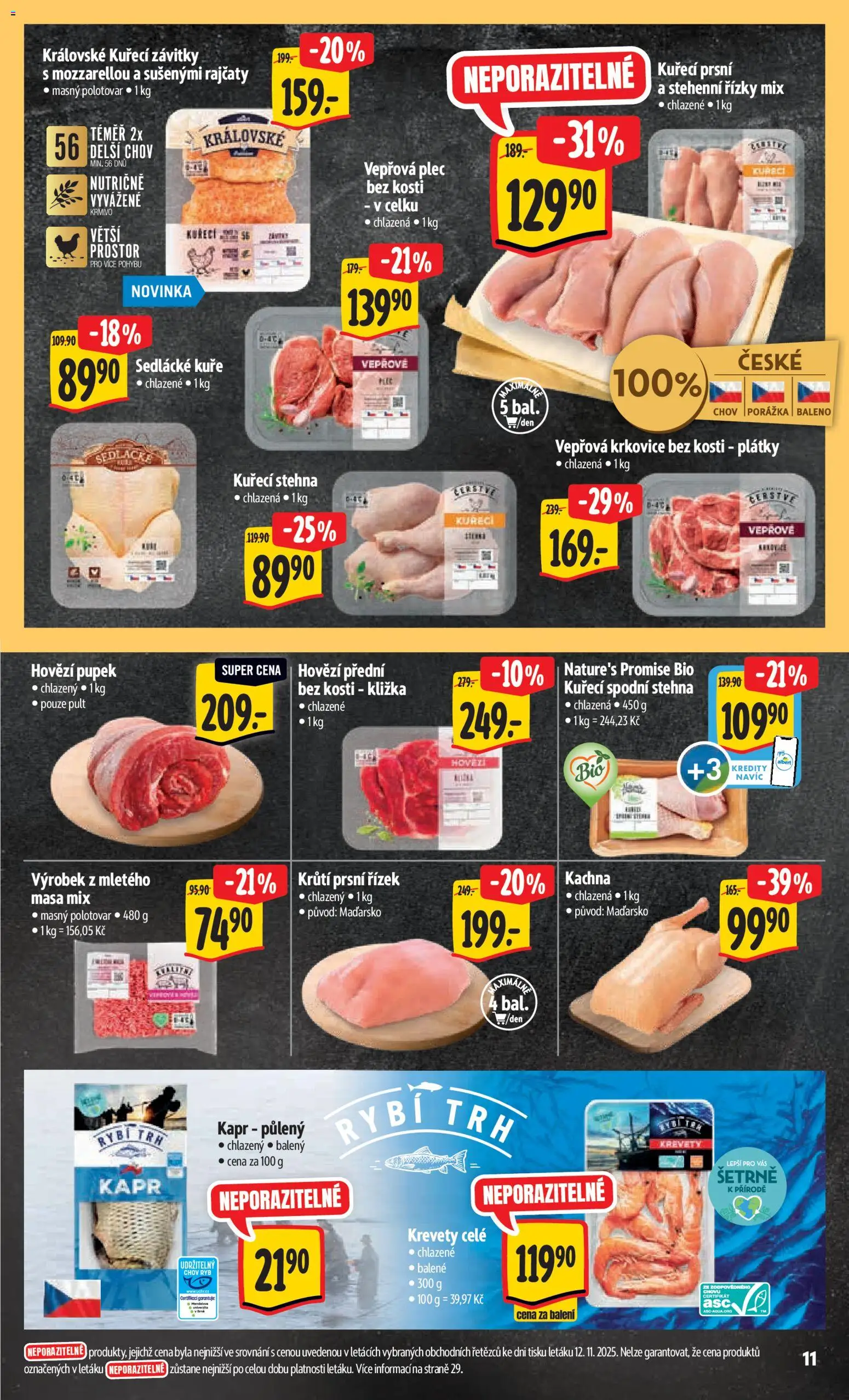 Albert leták - Hypermarket od 19.11.2025 | Strana: 19 | Produkty: Vepřová krkovice bez kosti, Krkovice bez kosti, Krkovice, Kuřecí stehna