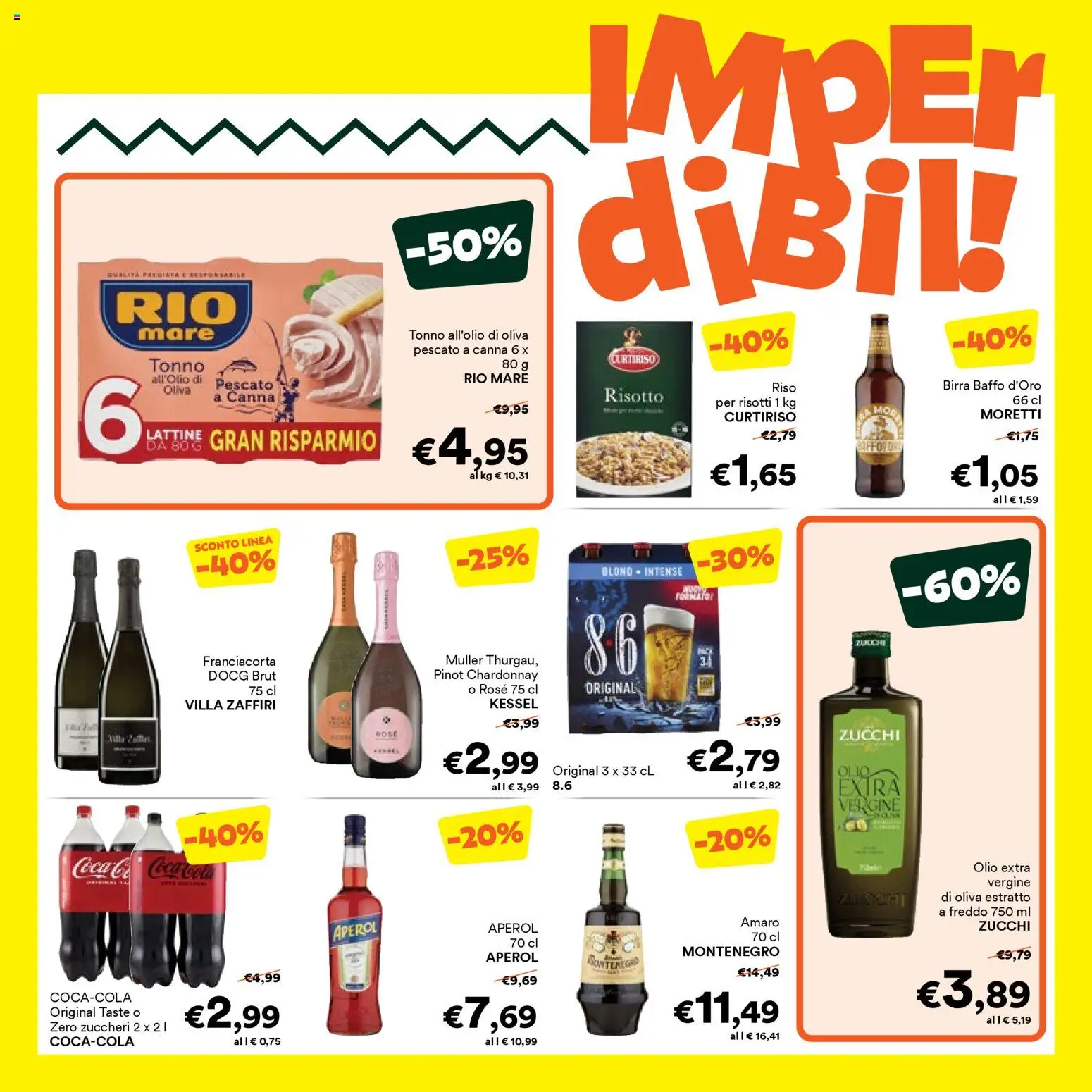 Volantino Unes del 22.10.2025 | Pagina: 18 | Prodotti: Birra, Tonno, Olio extra vergine, Aperol
