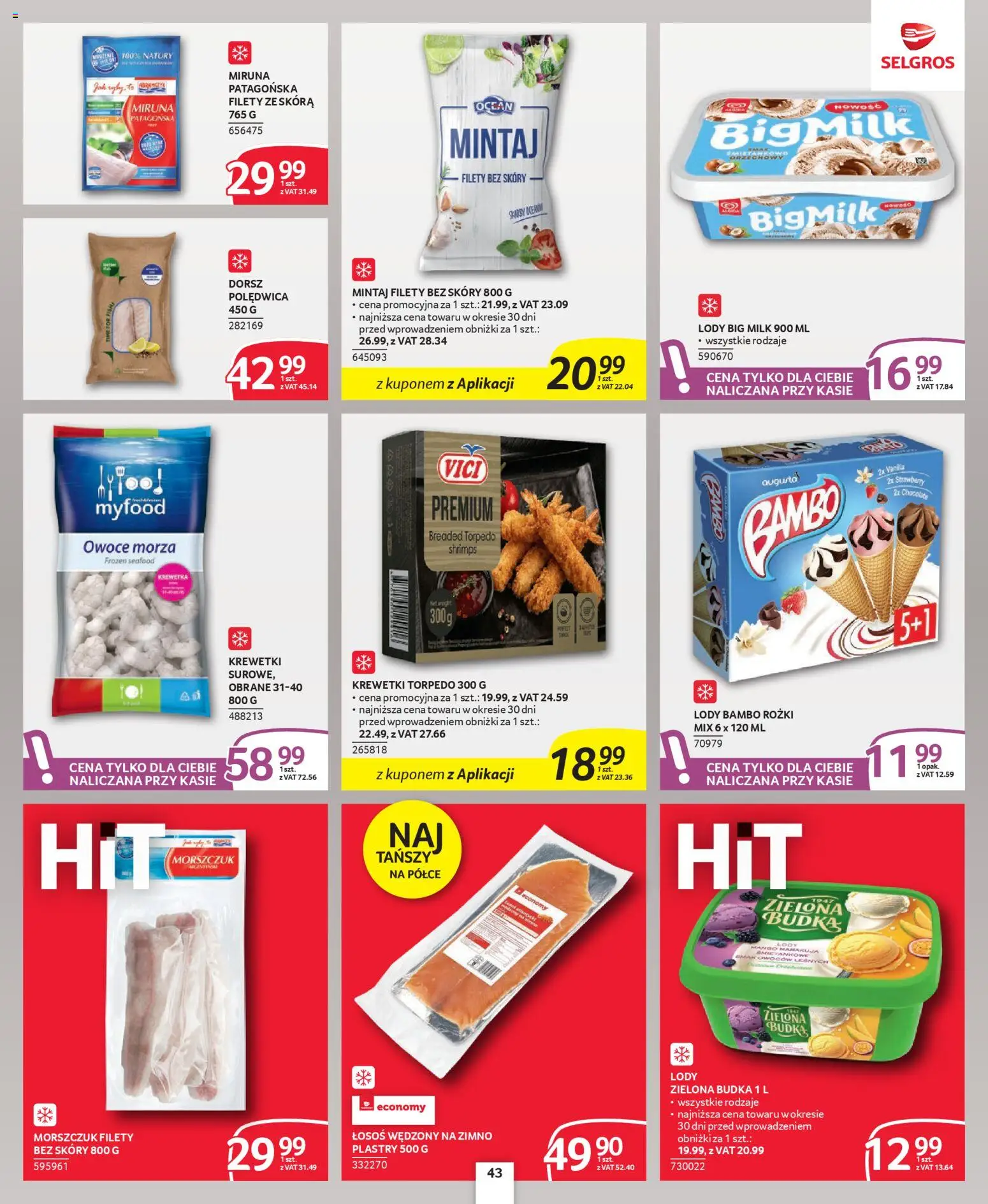 Selgros cash&carry - Oferta dla profesjonalistów od 09.04.2026 | Strona: 37 | Produkty: Krewetki, Dorsz, Owoce, Owoce morza