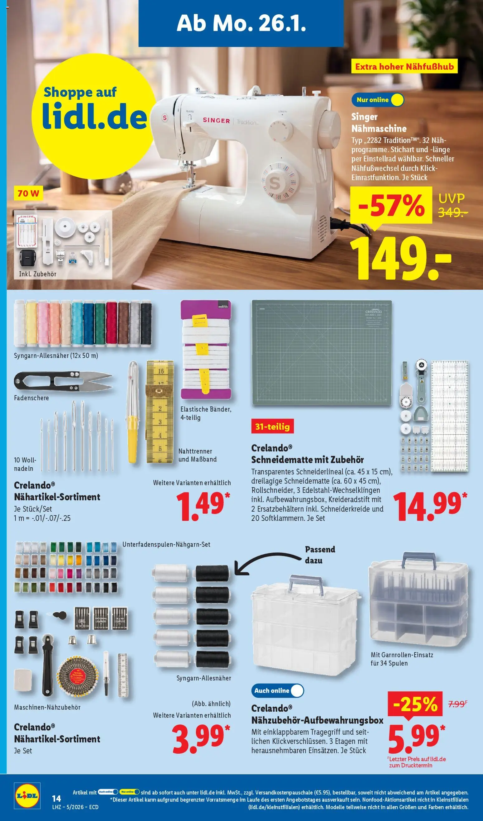 Lidl - Prospekt – gültig ab 26.01.2026 | Seite: 16 | Produkte: Nähmaschine