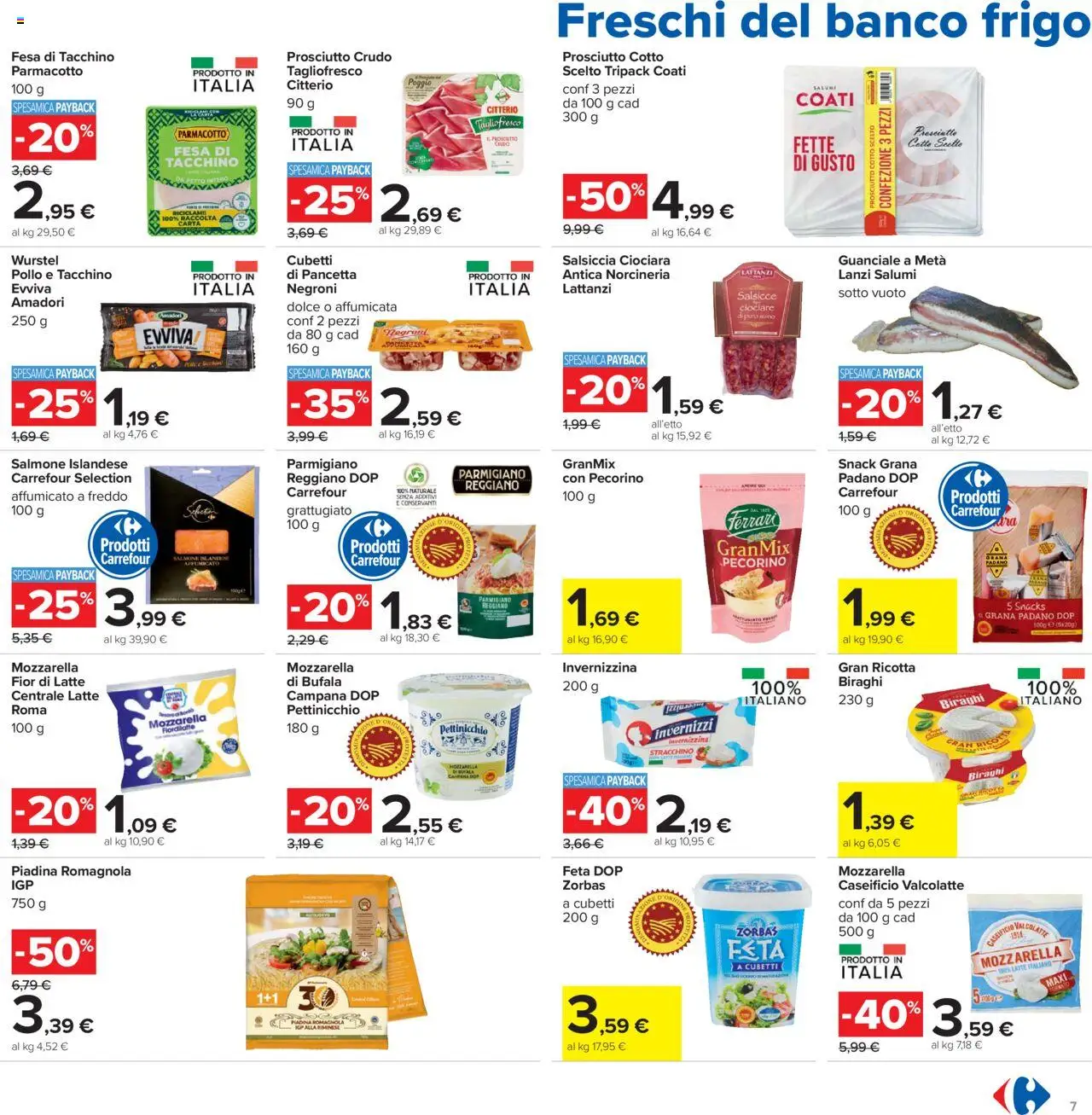 Volantino Carrefour del 21.08.2025 | Pagina: 7 | Prodotti: Pollo, Mozzarella, Prosciutto, Stracchino