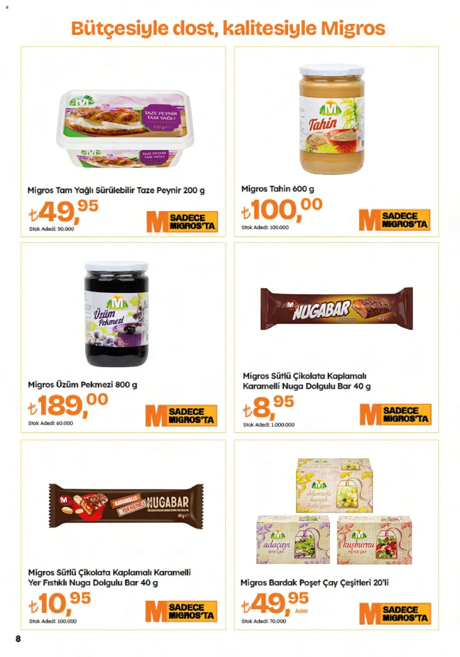 Migros Katalog - 5M Migroskop Dijital - 29.01.2026 tarihinden itibaren geçerlidir | Sayfa: 8 | Ürünler: Peynir, Bardak poşet çay, Zselatin, Üzüm