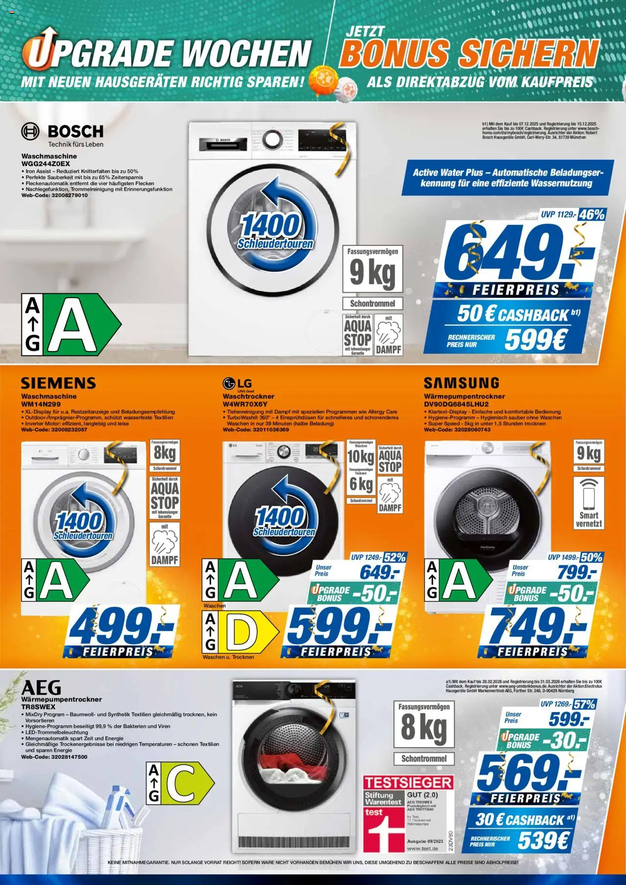 Expert  Aktuelle Beilage – gültig ab 03.10.2025 | Seite: 12 | Produkte: AEG, Waschmaschine, Samsung, Waschtrockner