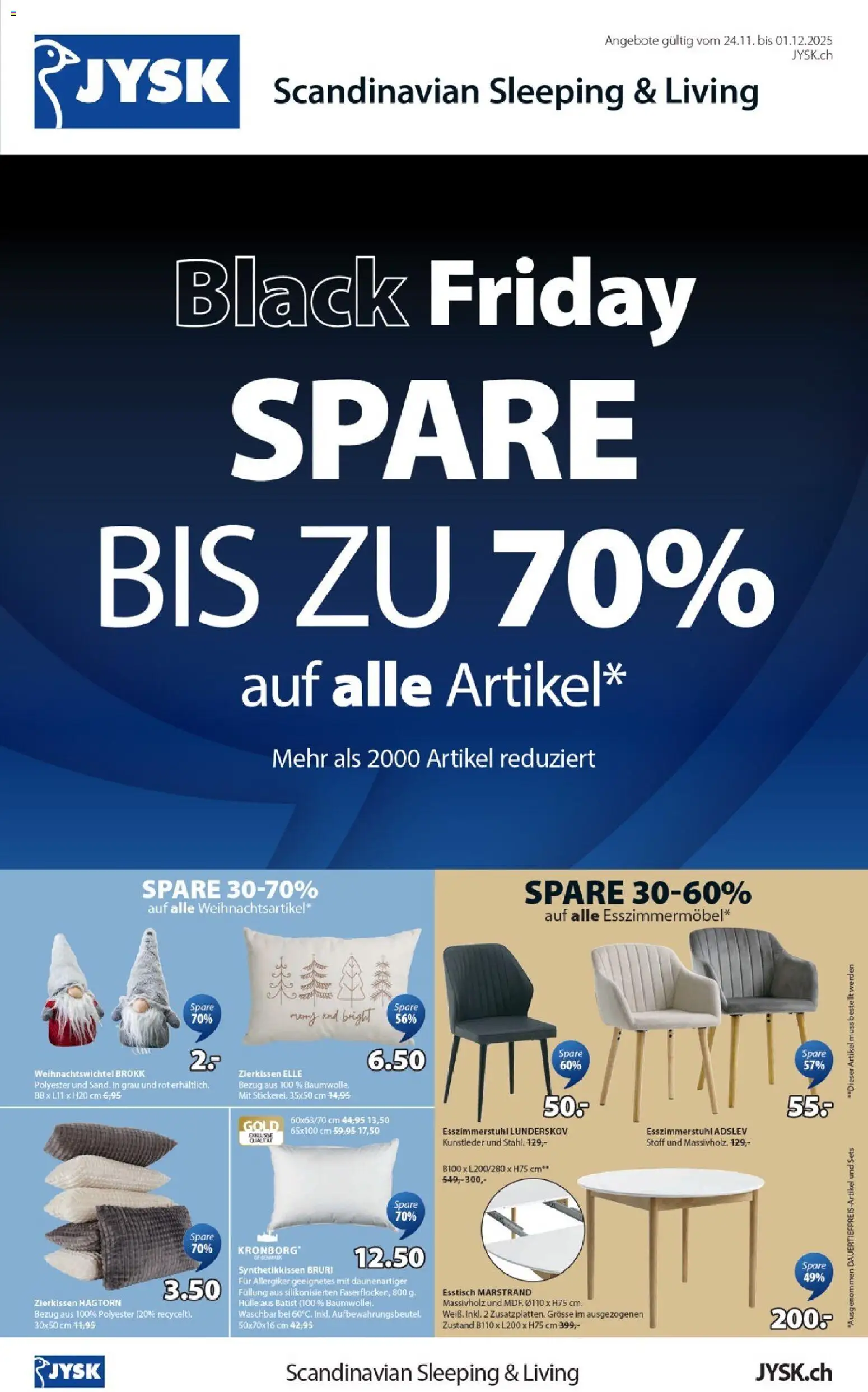 JYSK - Black Friday – gültig ab 24.11.2025 | Seite: 1 | Produkte: Hülle, Esstisch