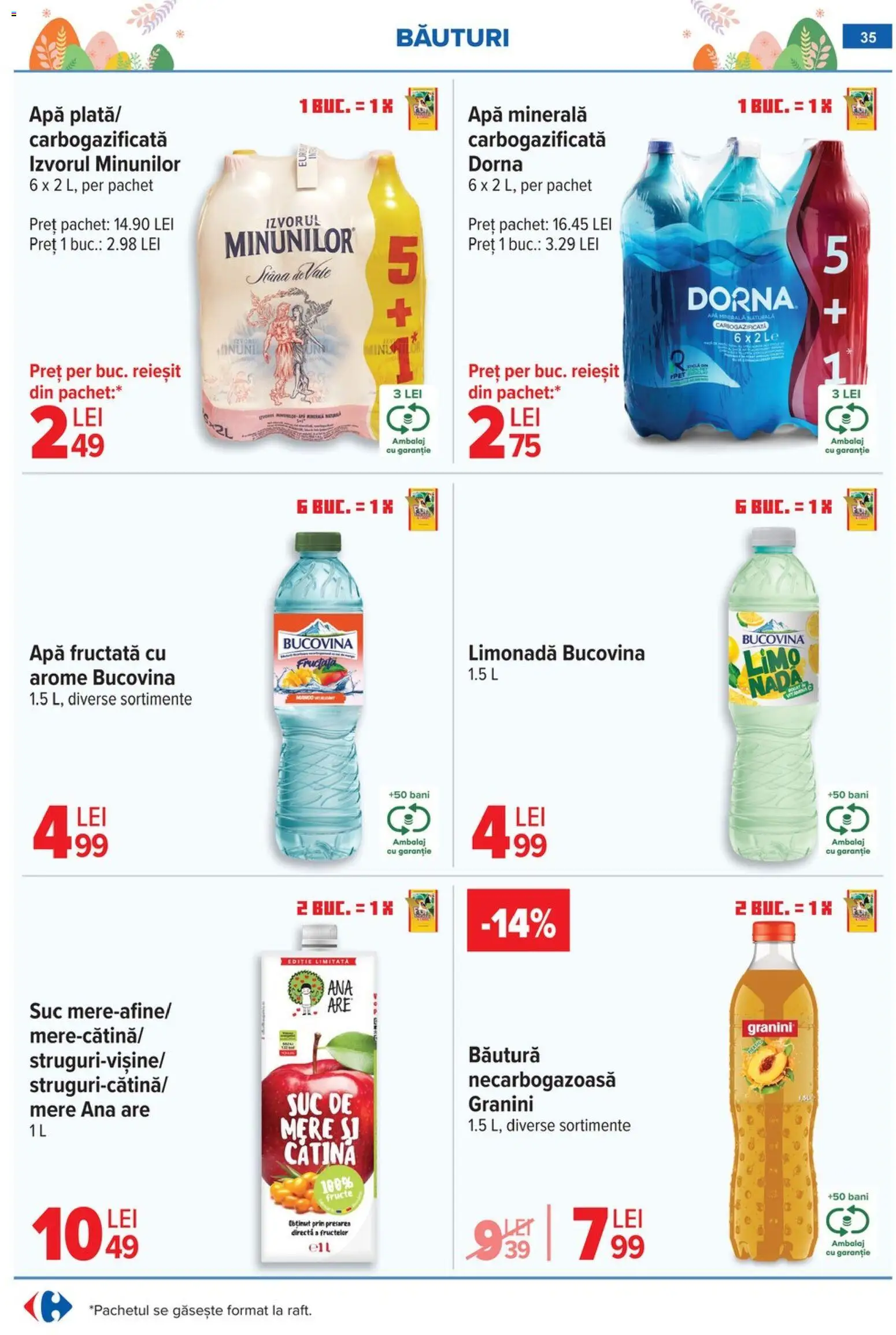 Noul catalog Carrefour – valabil de la 06.04.2026 | Pagină: 41 | Produse: Sıcak su torbası, Yazı tahtası kalemi, Apă, Fructe