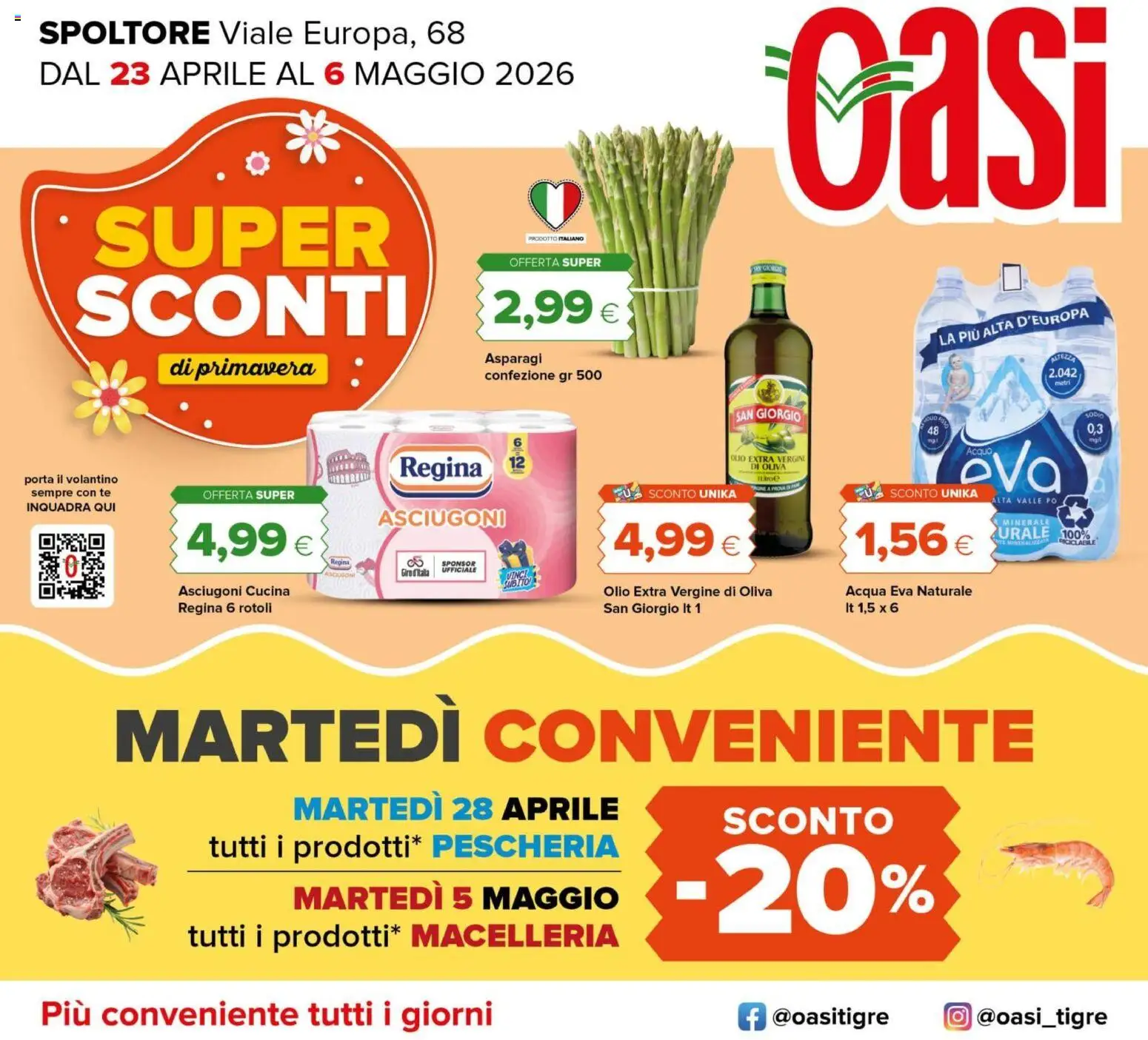 Volantino Oasi del 23.04.2026 | Pagina: 1 | Prodotti: Tè, Acqua, Olio, Olio extra vergine