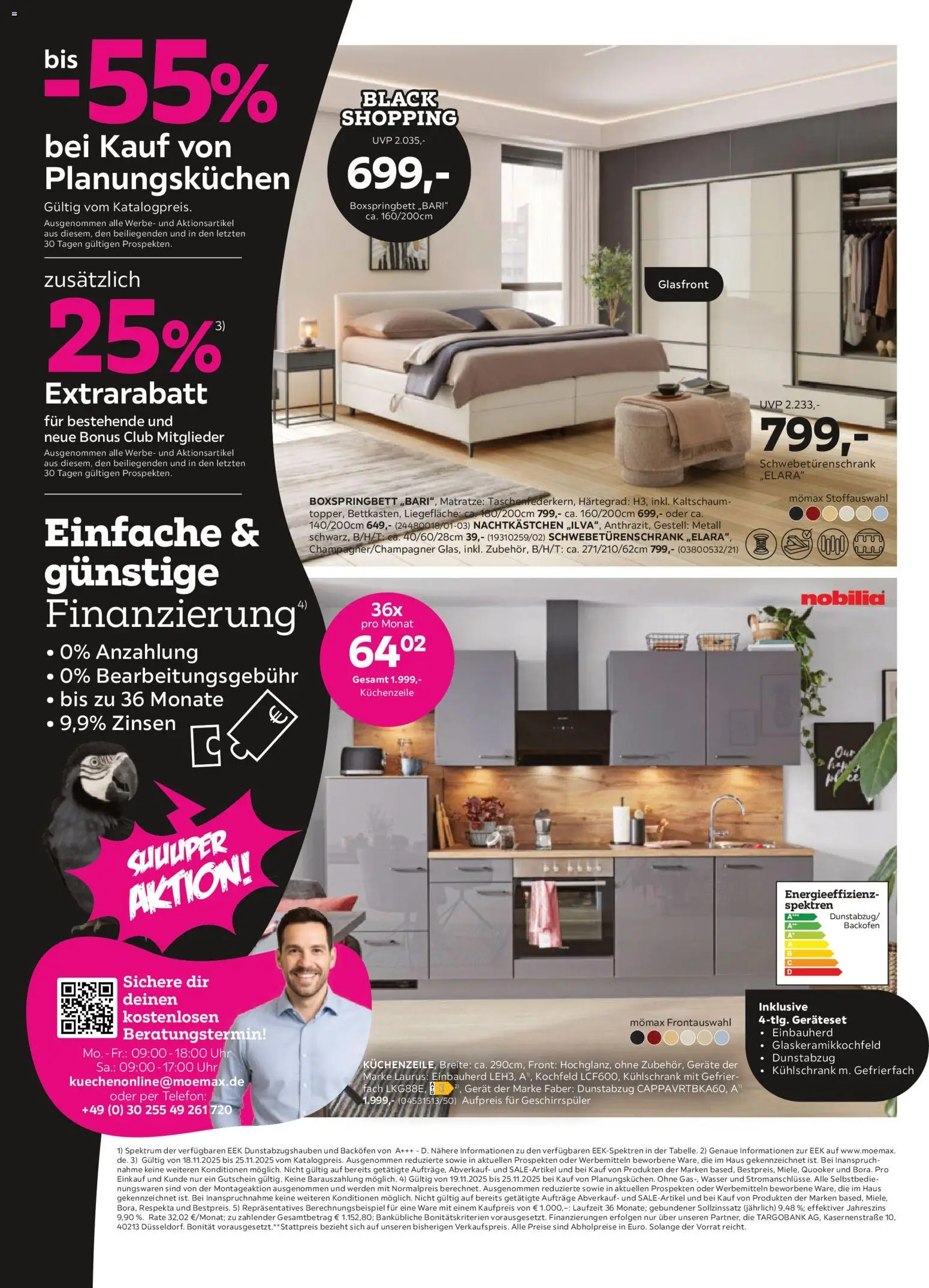 Mömax - Black Friday – gültig ab 17.11.2025 | Seite: 4 | Produkte: Matratze, Boxspringbett, Nachtkästchen, Telefon