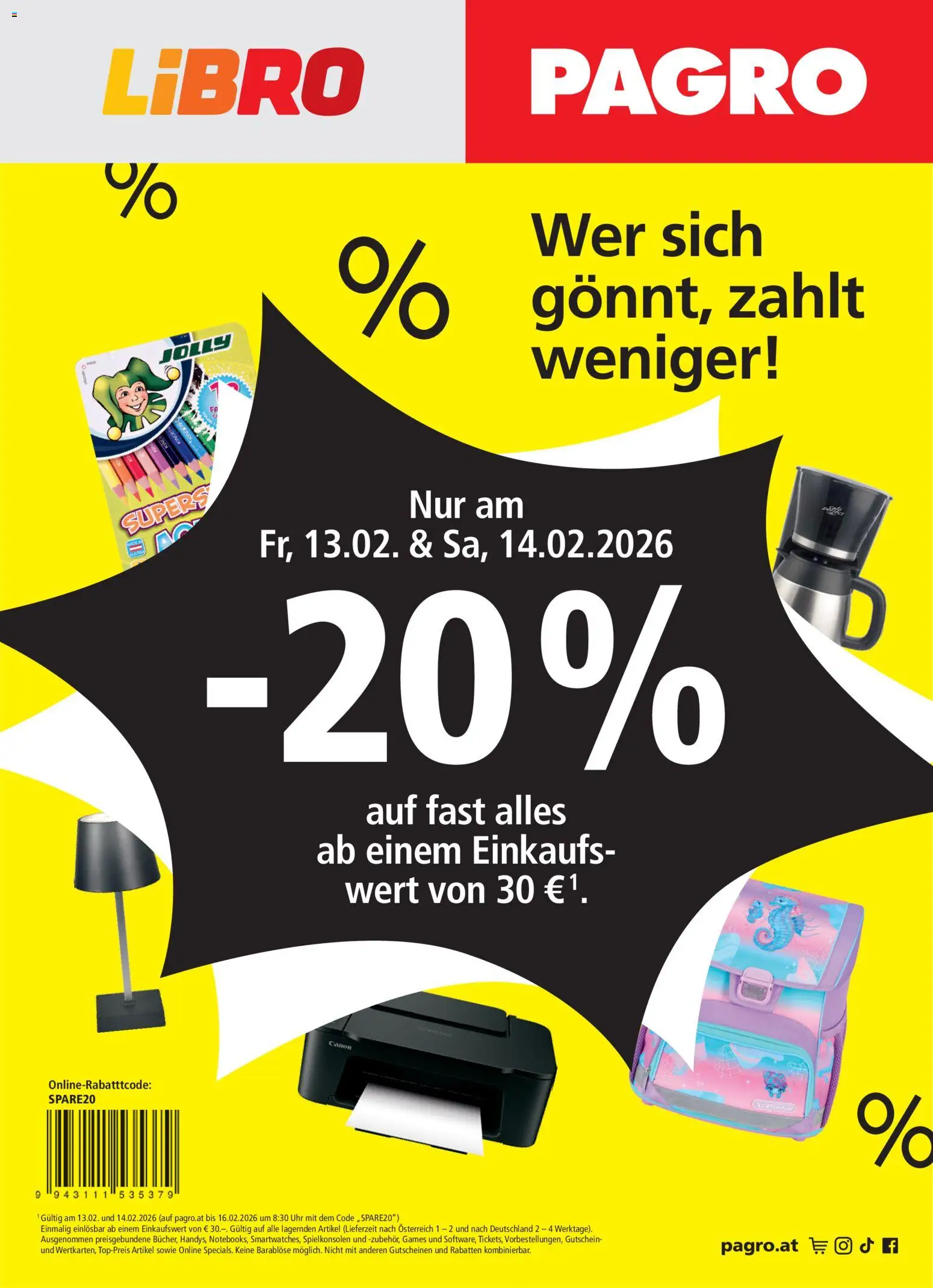 Pagro-Diskont Flugblatt gültig ab 13.02.2026 | Seite: 1 | Produkte: Uhr