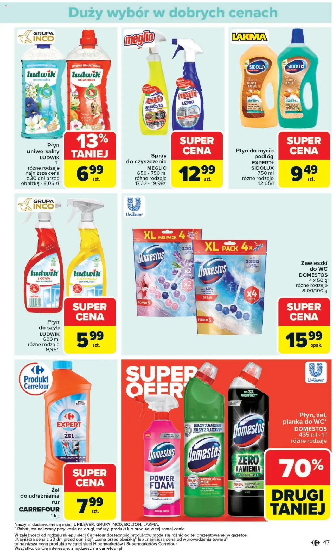 Carrefour Gazetka od 20.10.2025 | Strona: 49 | Produkty: Meglio, Toaleta, Domestos, Kwiaty