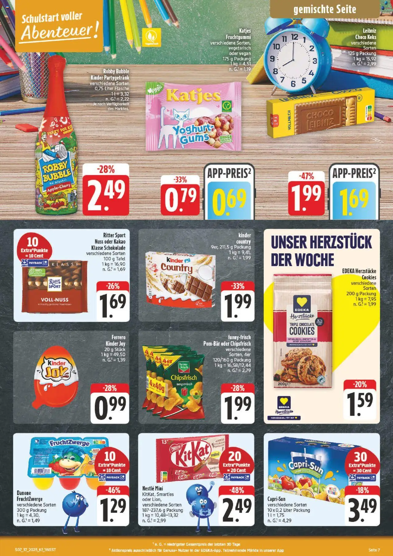 nah & gut Prospekt 	 – gültig ab 08.09.2025 | Seite: 7 | Produkte: Fruchtzwerge, Ritter sport, Smarties, Kinder joy