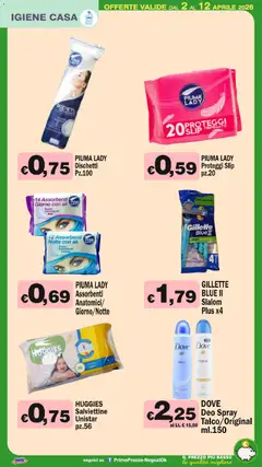 Anteprima del volantino Primo Prezzo volantino valido a partire dal 02.04.2026 | Pagina: 27 | Prodotti: Proteggi slip, Dischetti struccanti, Talco, Slip