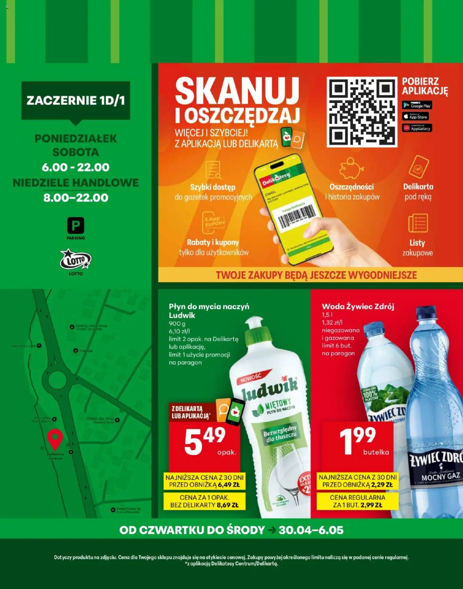 Delikatesy Centrum gazetka - Zaczernie Otwarcie od 30.04.2026 | Strona: 4 | Produkty: Woda żywiec, Delikatesy, Woda, Płyn do mycia naczyń