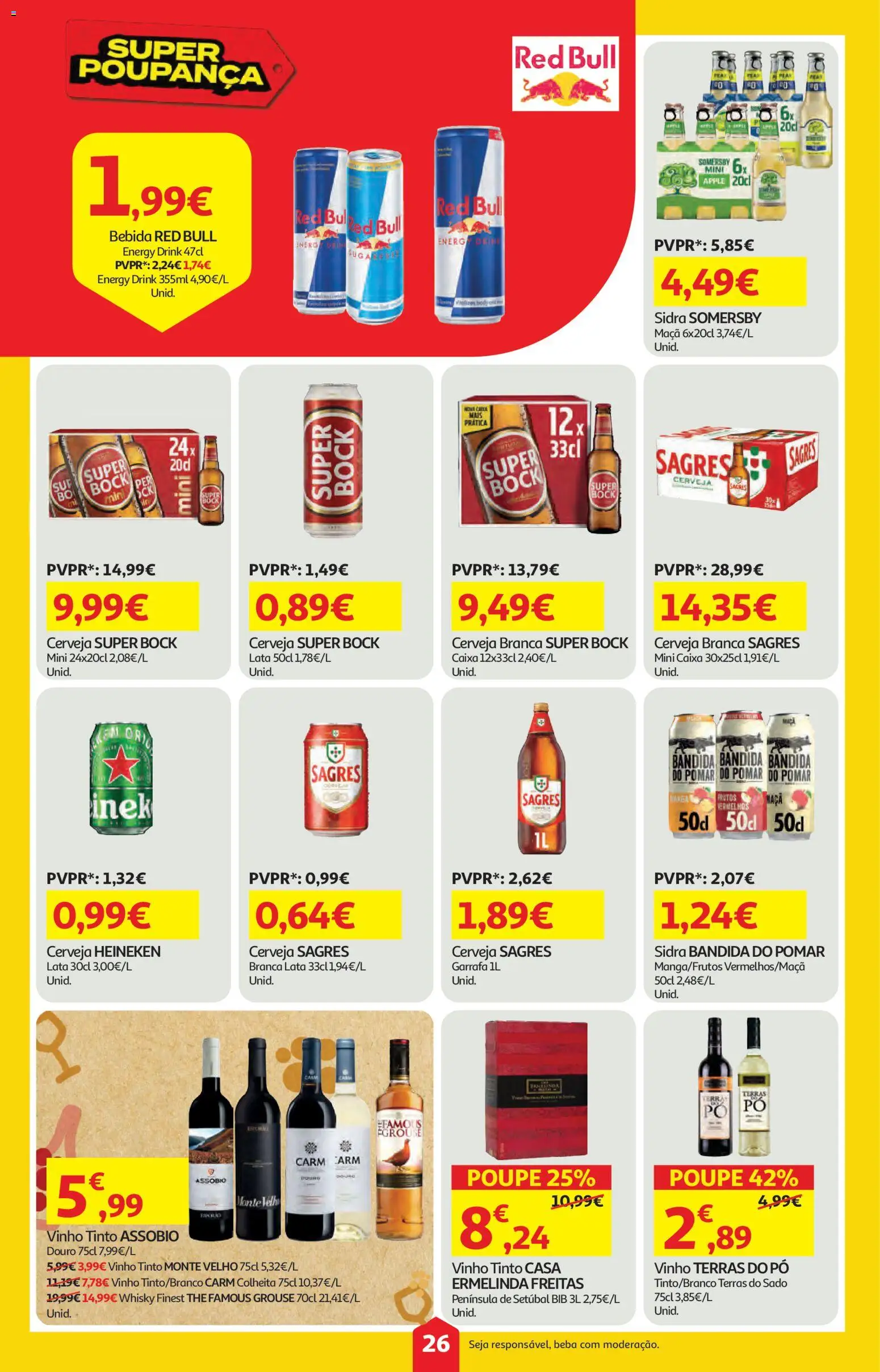 Auchan folheto │ válido de 09.04.2026 | Página: 26 | Produtos: Whisky, Super bock, Maça, Somersby