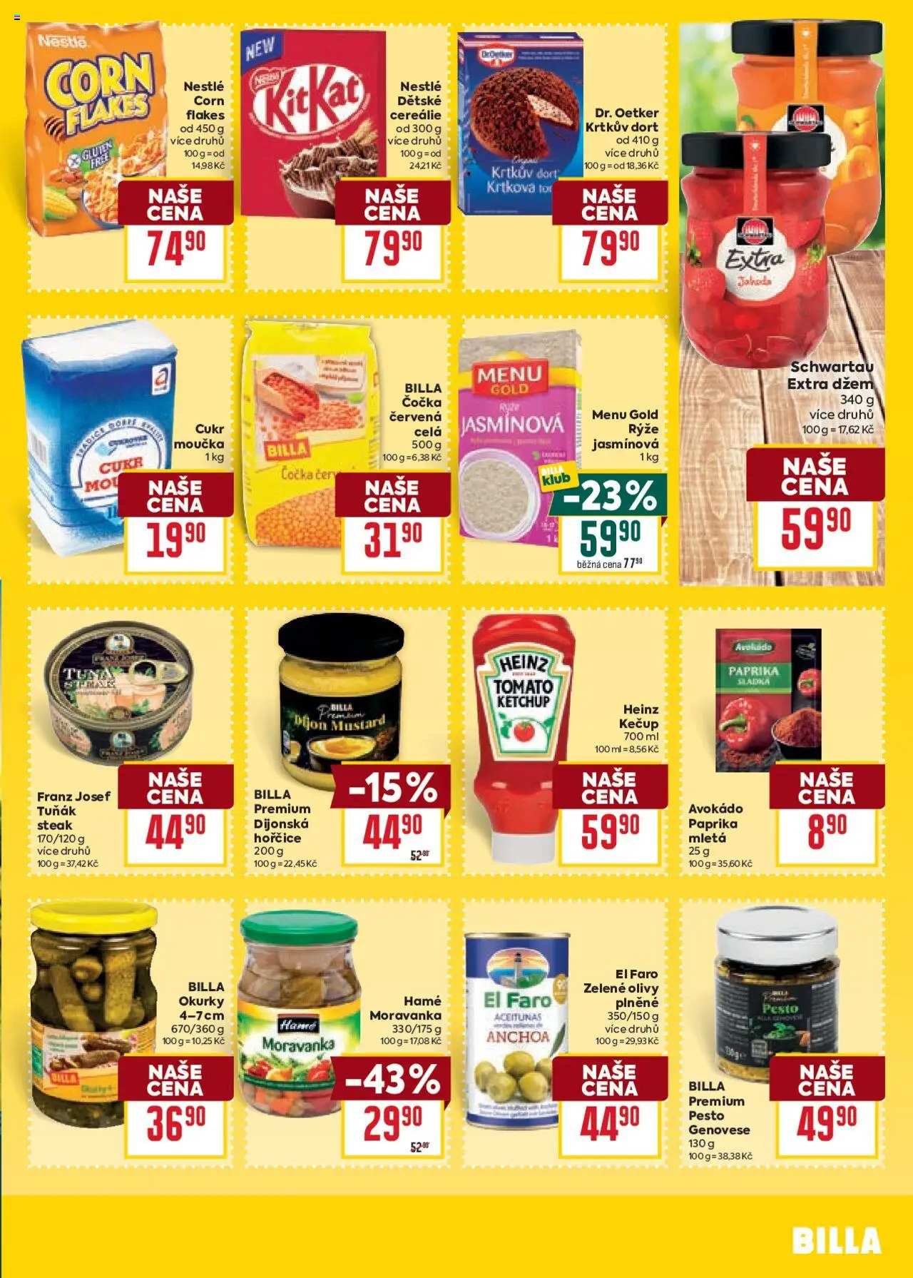 Billa Velký leták od 18.06.2025 | Strana: 19 | Produkty: Krtkův dort, Cereálie, Cukr, Tuňák steak
