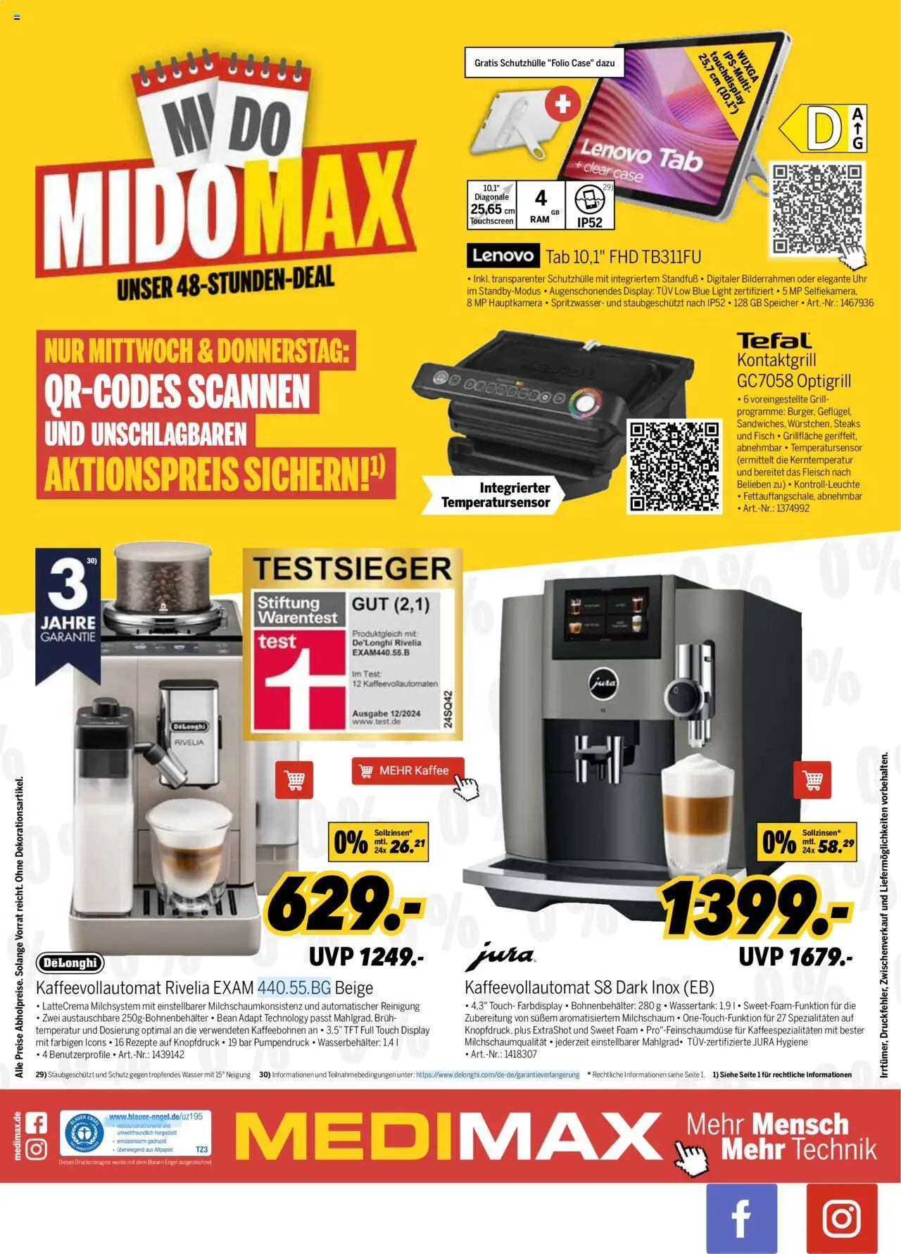 Medimax Prospekt 	 – gültig ab 27.09.2025 | Seite: 12 | Produkte: Lenovo, Jura, Kaffee, Uhr