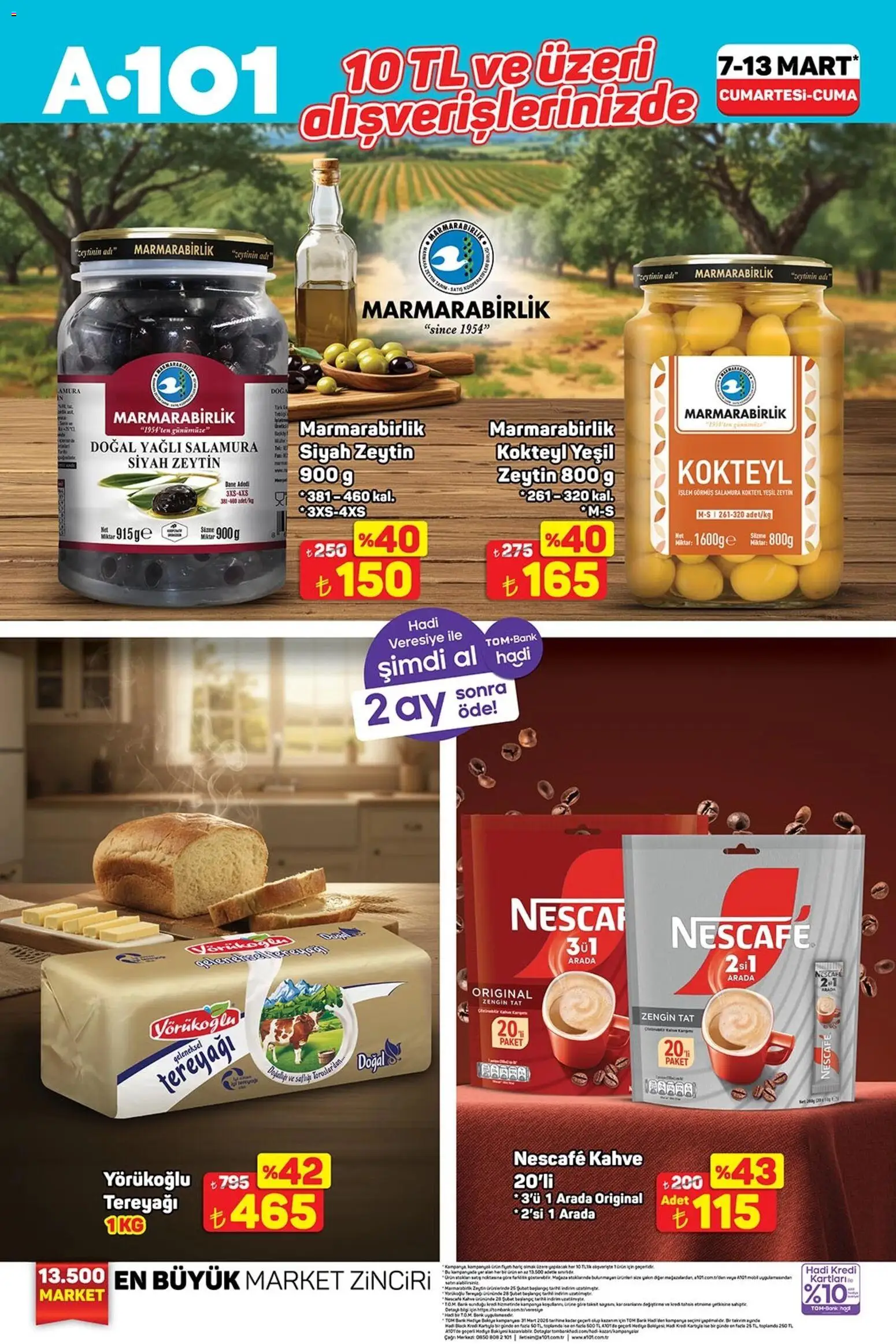 A101 Katalog - 07.03.2026 tarihinden itibaren geçerlidir | Sayfa: 3 | Ürünler: Tereyağı, Kahve, Zeytin