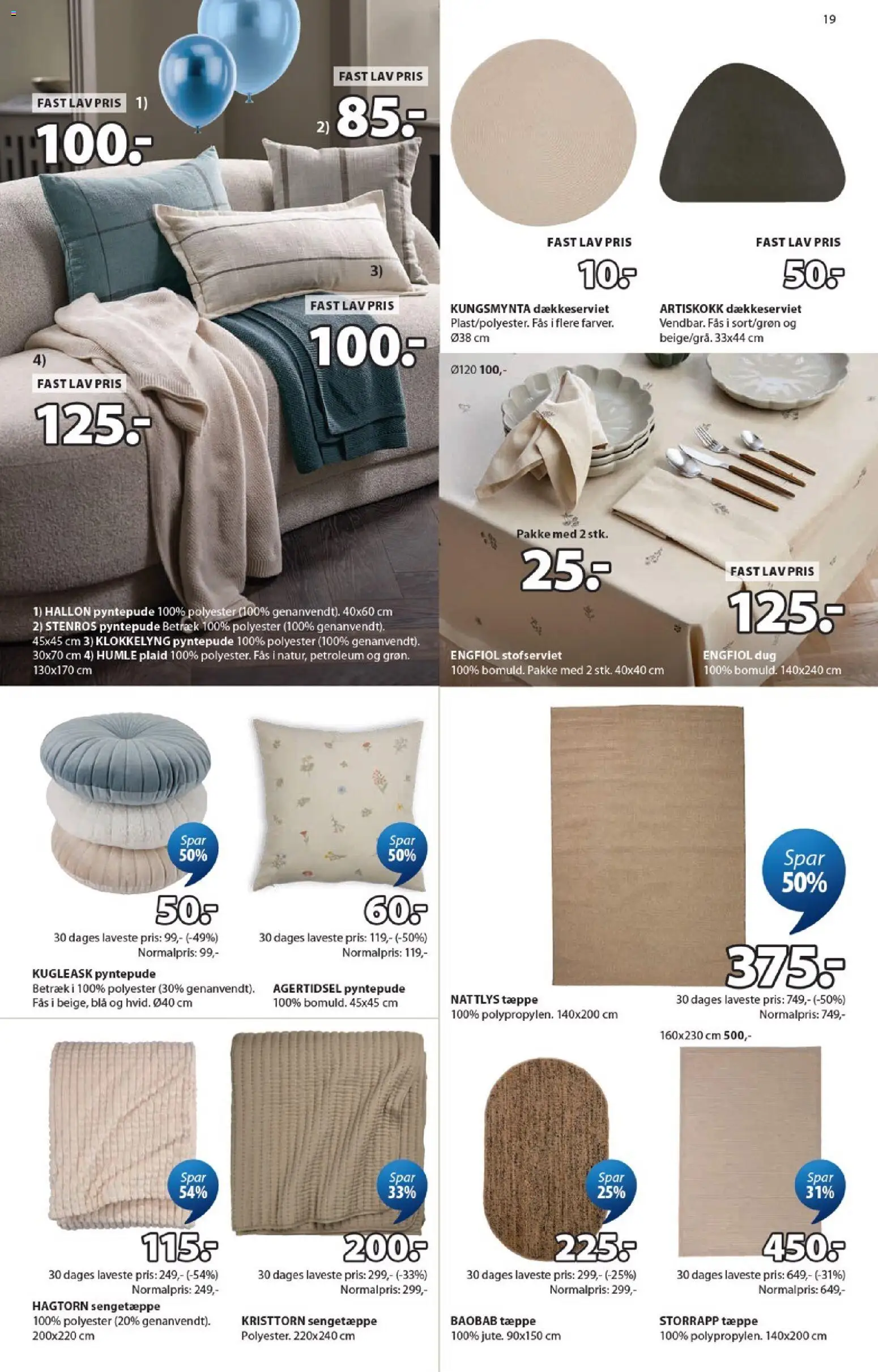 JYSK tilbudsavis – gyldig fra 10.04.2026 | Side: 19 | Produkter: Tæppe