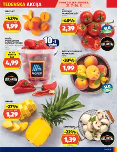 Hofer SI katalog | vrijedi od 17.07.2025 | Stranica: 7 | Proizvodi: Ananas, Marelice, Paprika, Šampinjoni