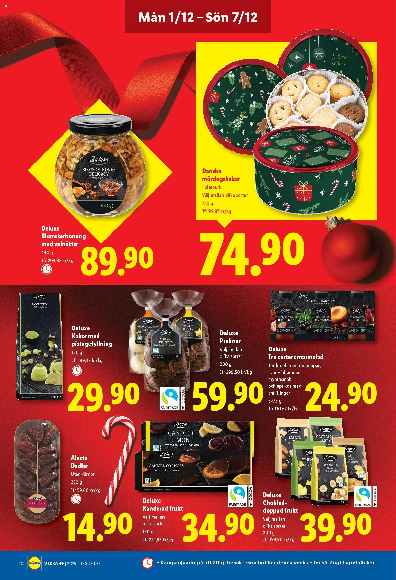 Lidl reklamblad aktuell från 01.12.2025 | Sida: 11 | Produkter: Cantaloupe, Ost, Choklad, Papaya