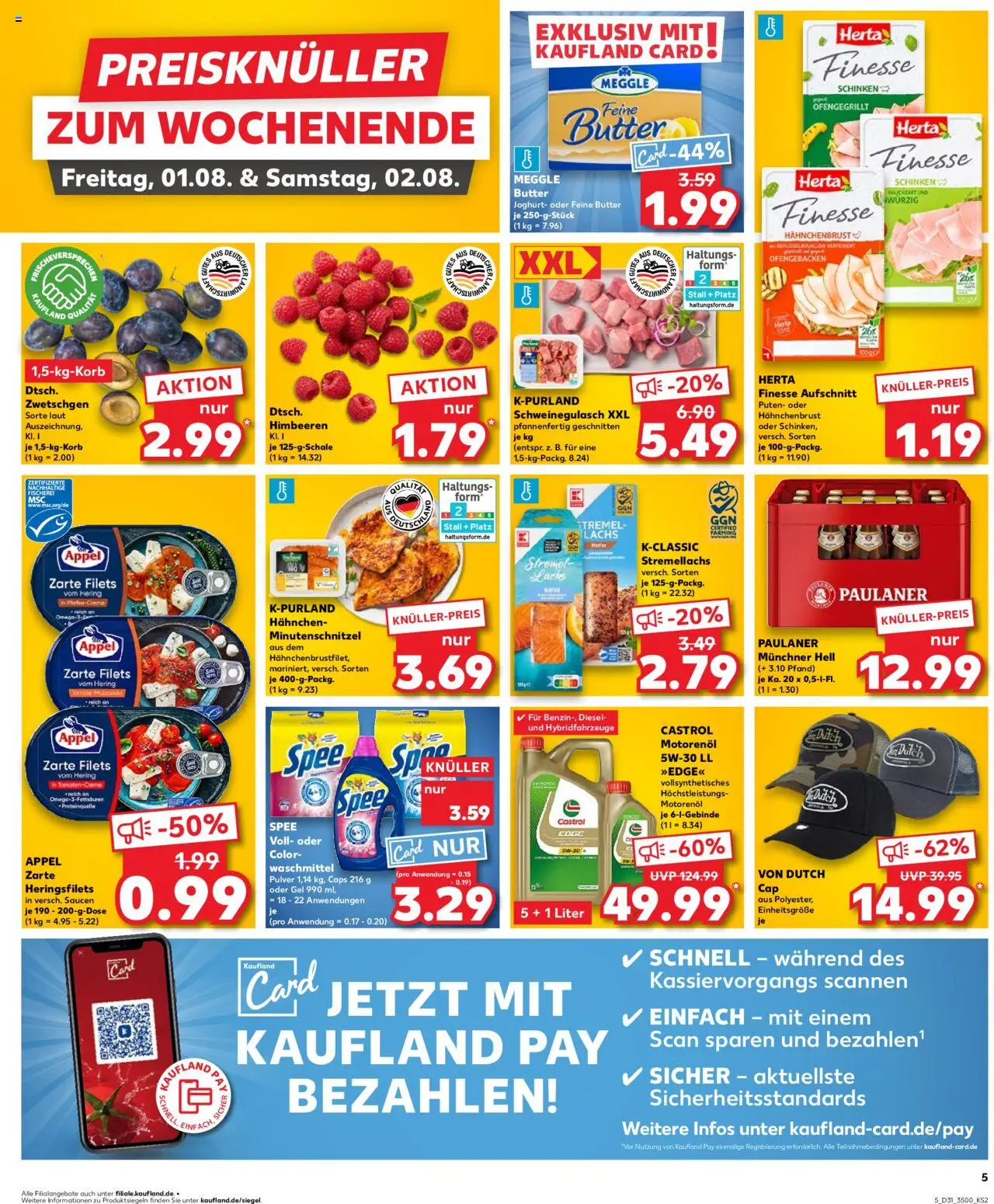Kaufland prospekt Jena	 - gültig ab dem 31.07.2025 | Seite: 5 | Produkte: Schweinegulasch, Joghurt, Meggle butter, Hahnchenbrust