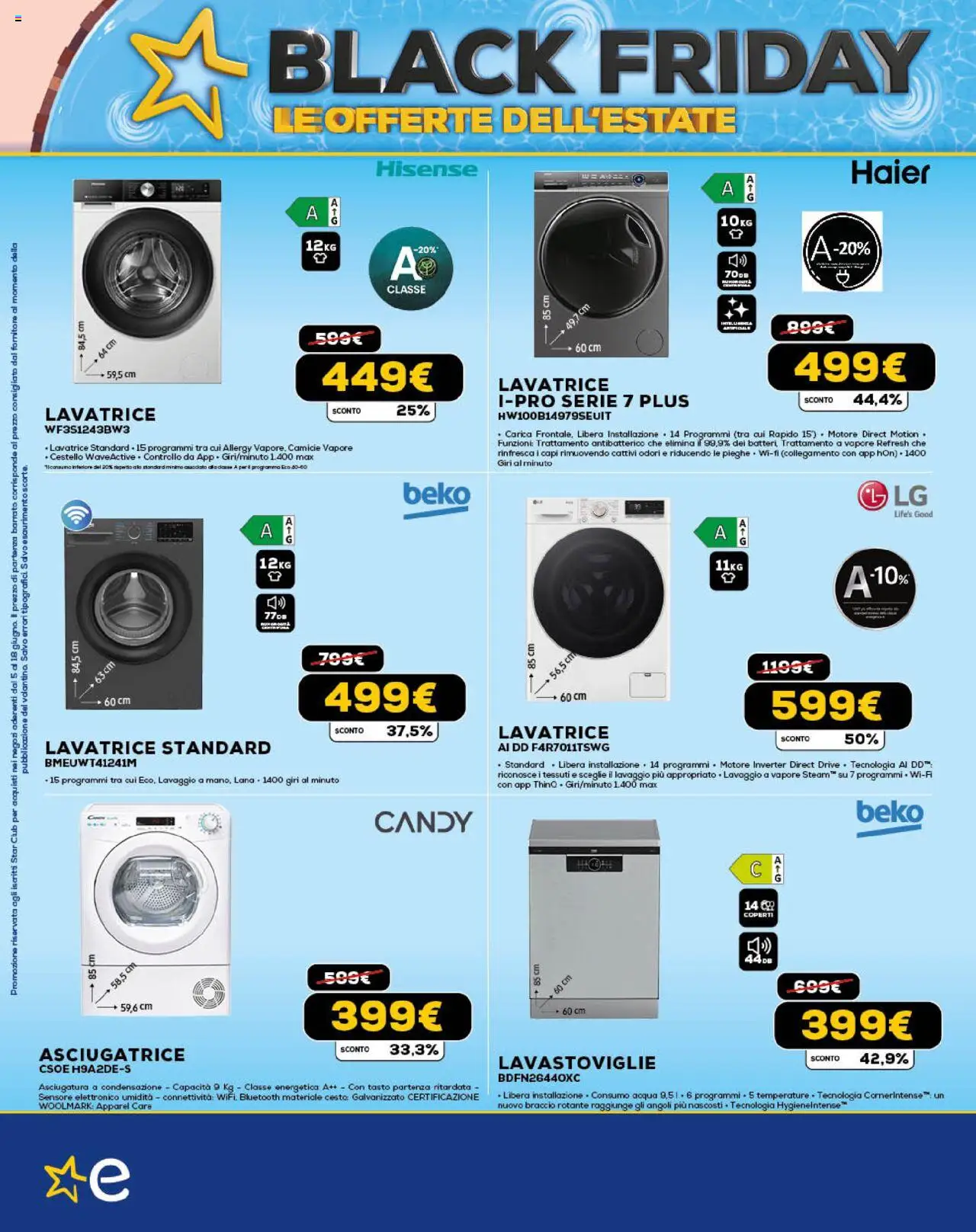Volantino Euronics del 05.06.2025 | Pagina: 18 | Prodotti: Acqua, Lavatrice, Asciugatrice, Lavastoviglie