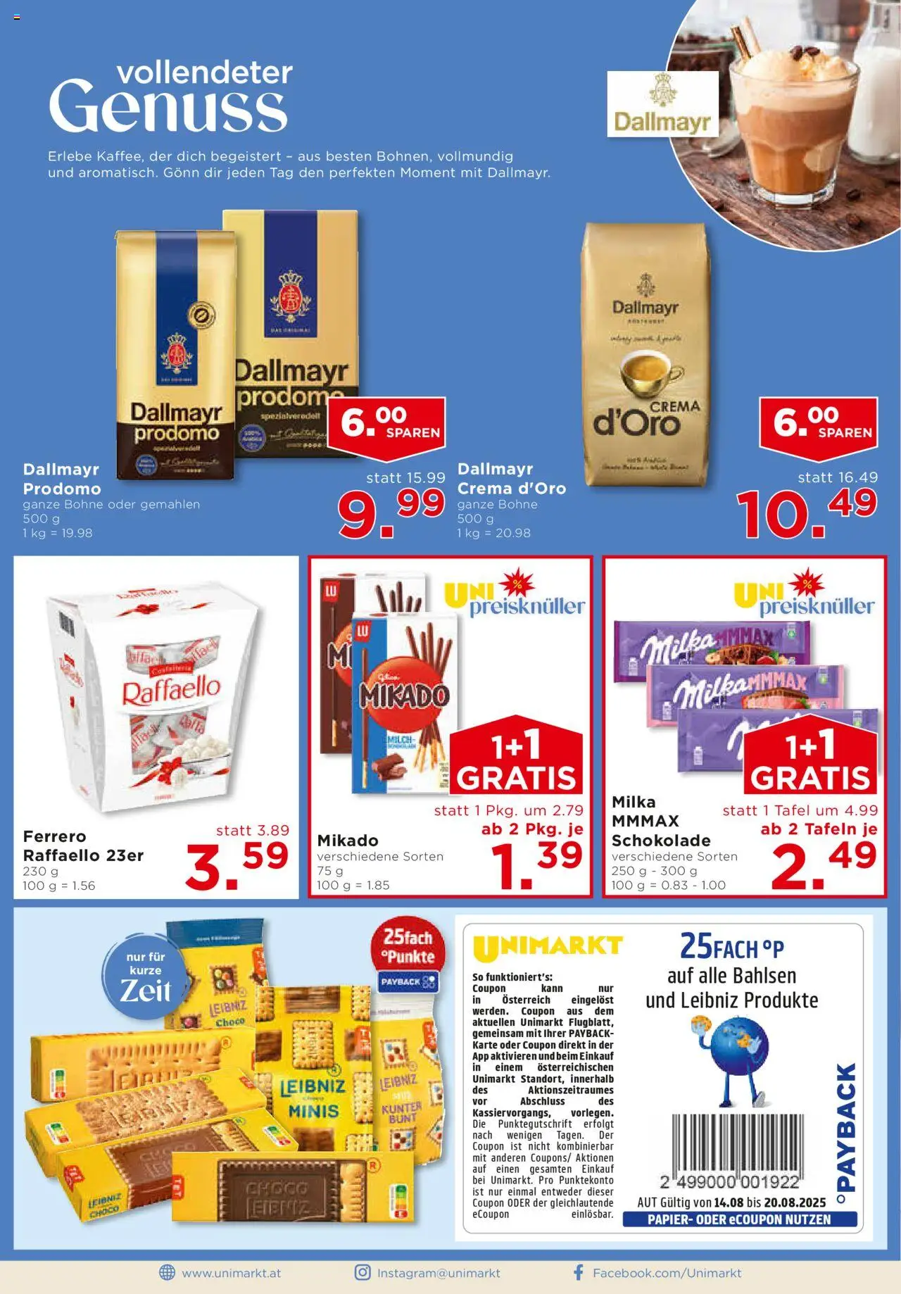 Unimarkt Süd gültig ab 13.08.2025 | Seite: 12 | Produkte: Milch, Schokolade
