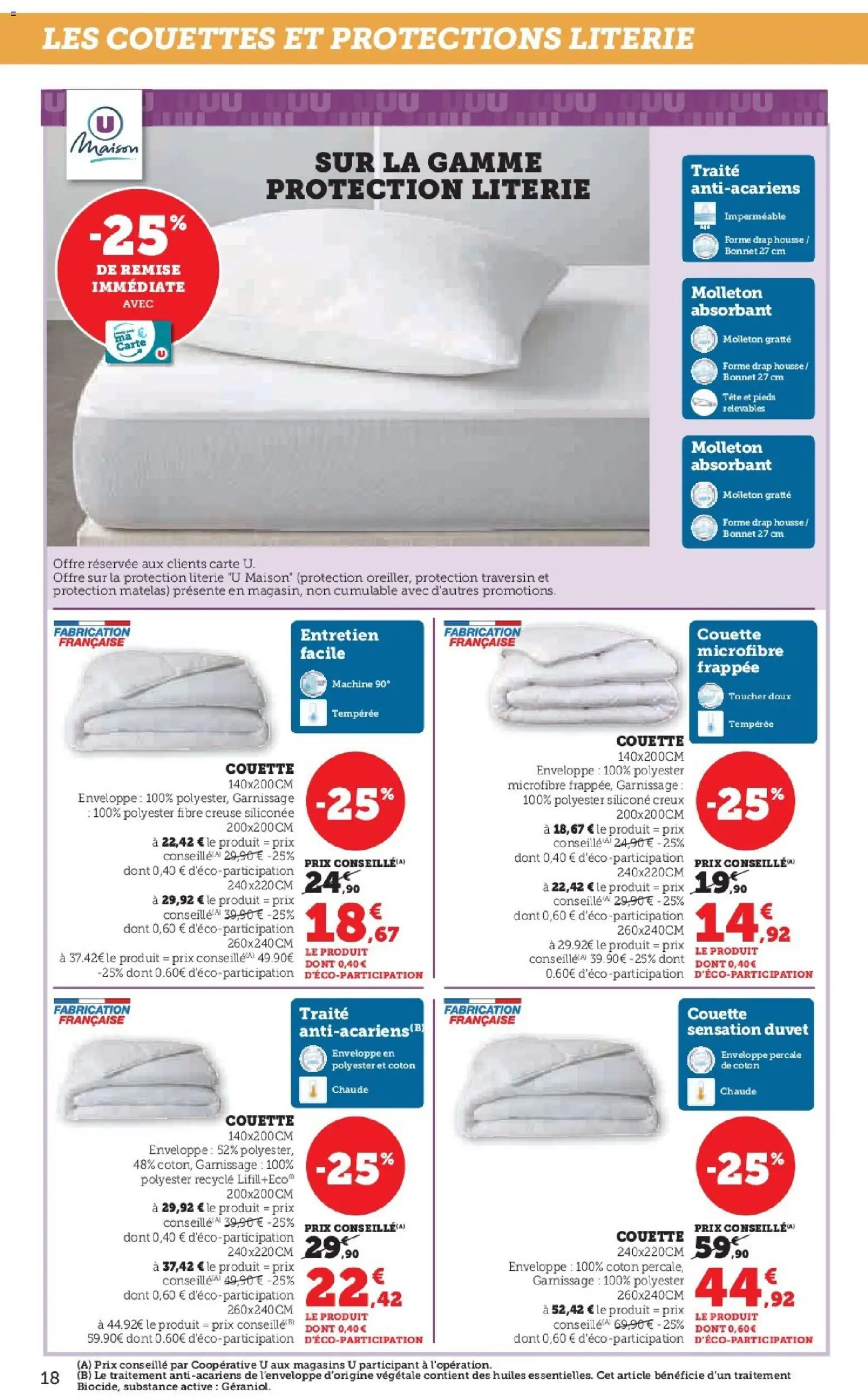 {H1} | Page: 18 | Produits: Bonnet, Coton, Matelas, Literie