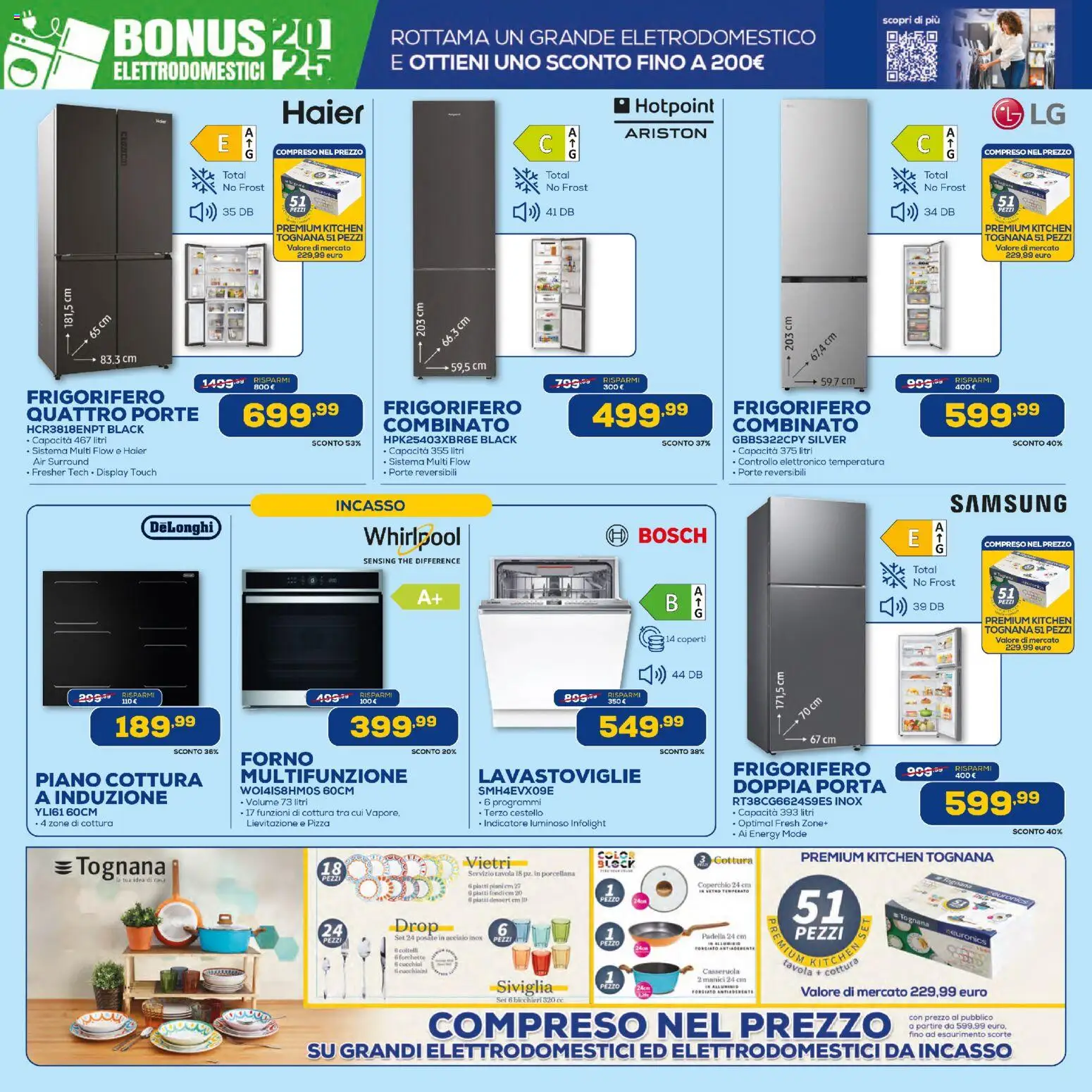 Volantino Euronics del 02.01.2026 | Pagina: 9 | Prodotti: Posate, Lavastoviglie, The, Frigorifero combinato