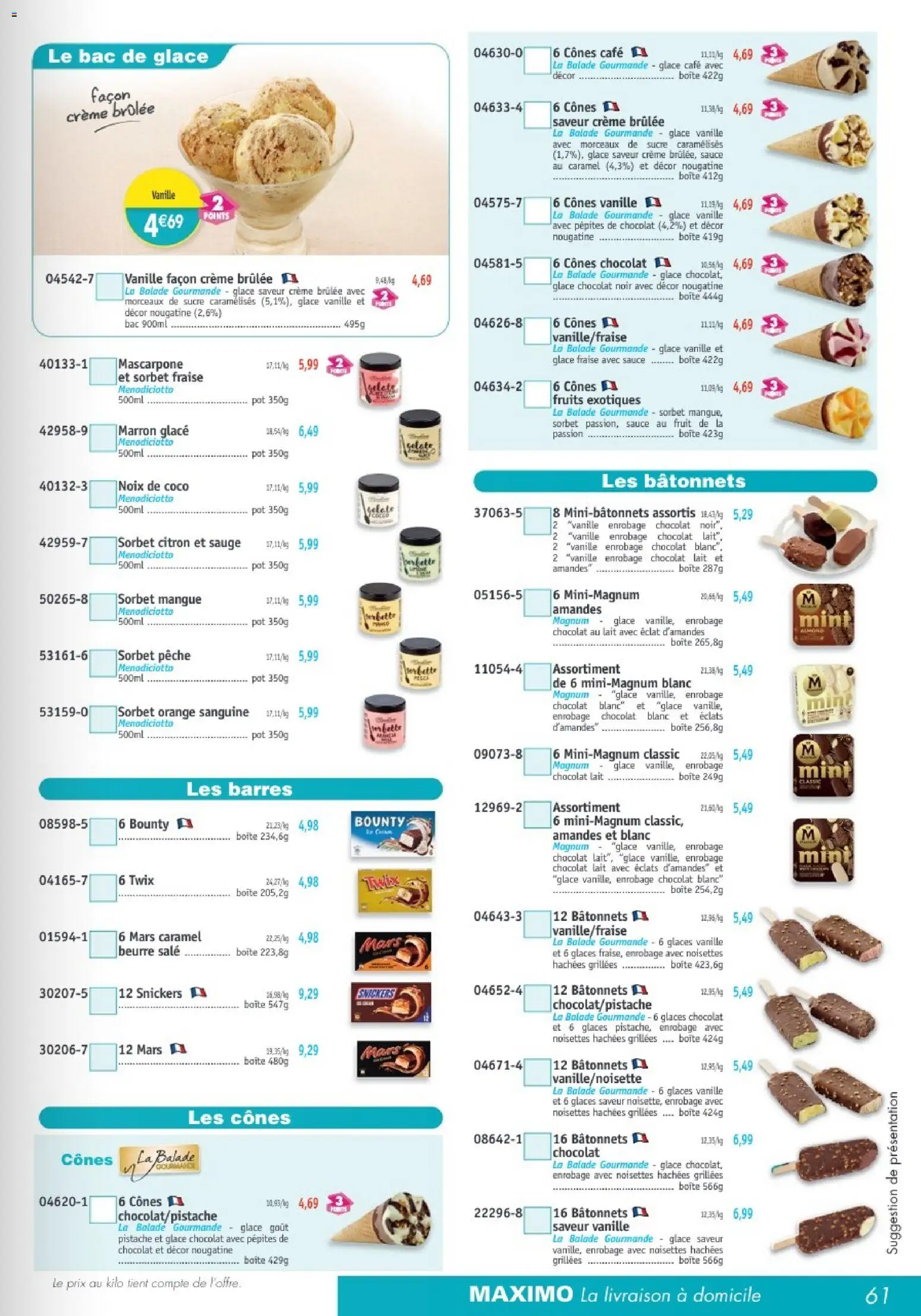 {H1} | Page: 61 | Produits: Chocolat, Noix, Crème, Amandes