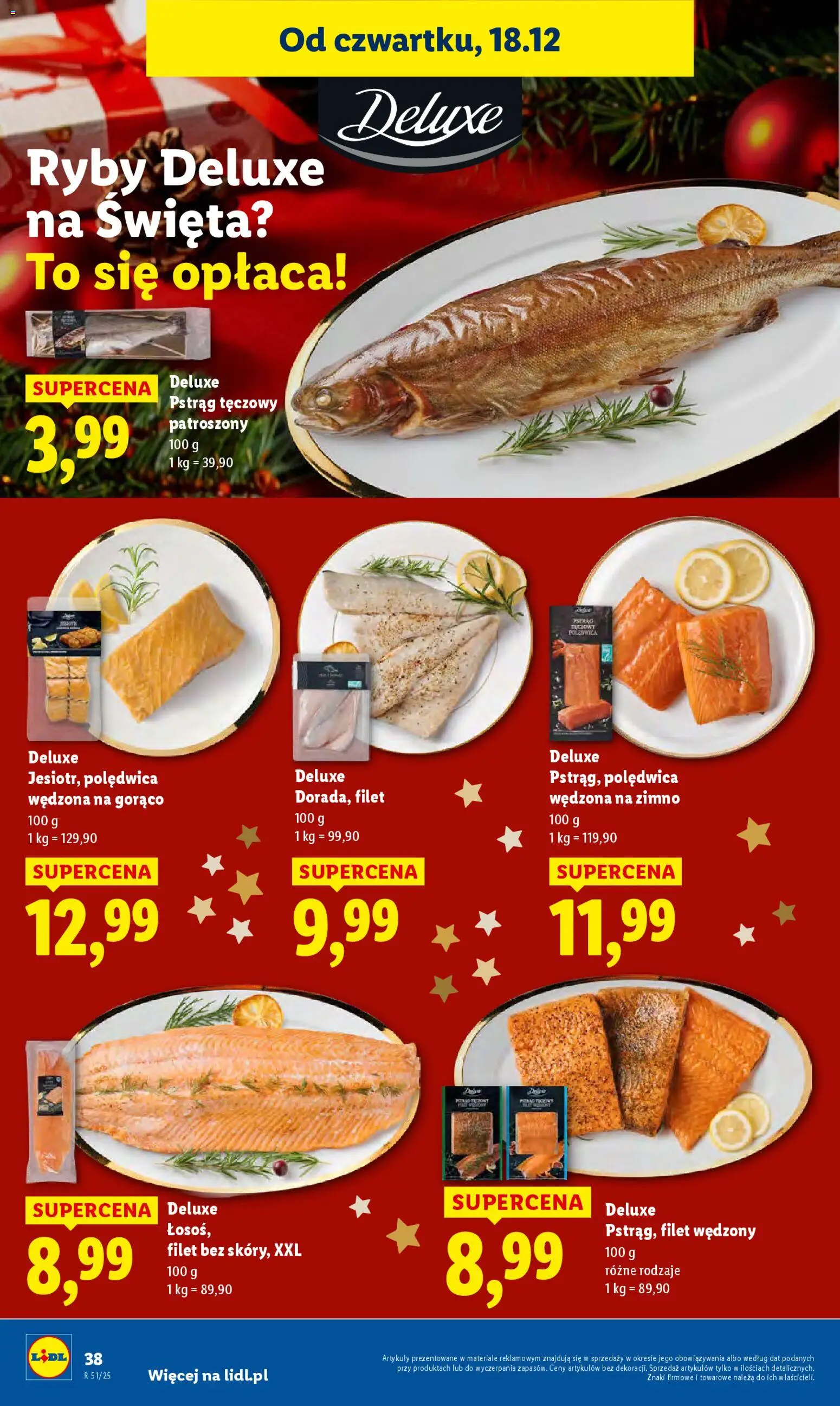 Lidl Gazetka od 18.12.2025 | Strona: 40 | Produkty: Pstrąg tęczowy, Pstrąg, Ryby