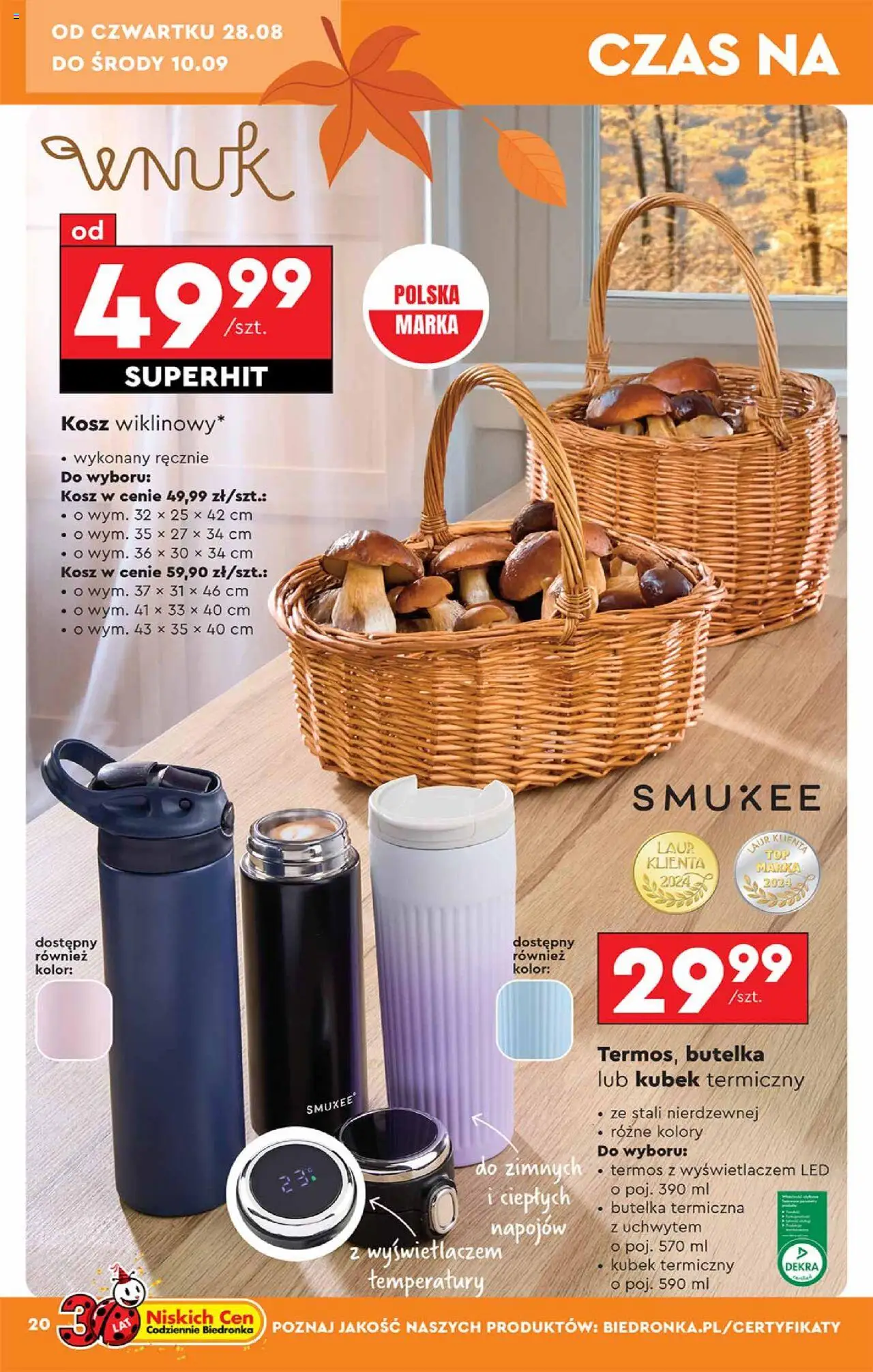 Biedronka gazetka - Hity i inspiracje od 25.08.2025 | Strona: 20 | Produkty: Kosz