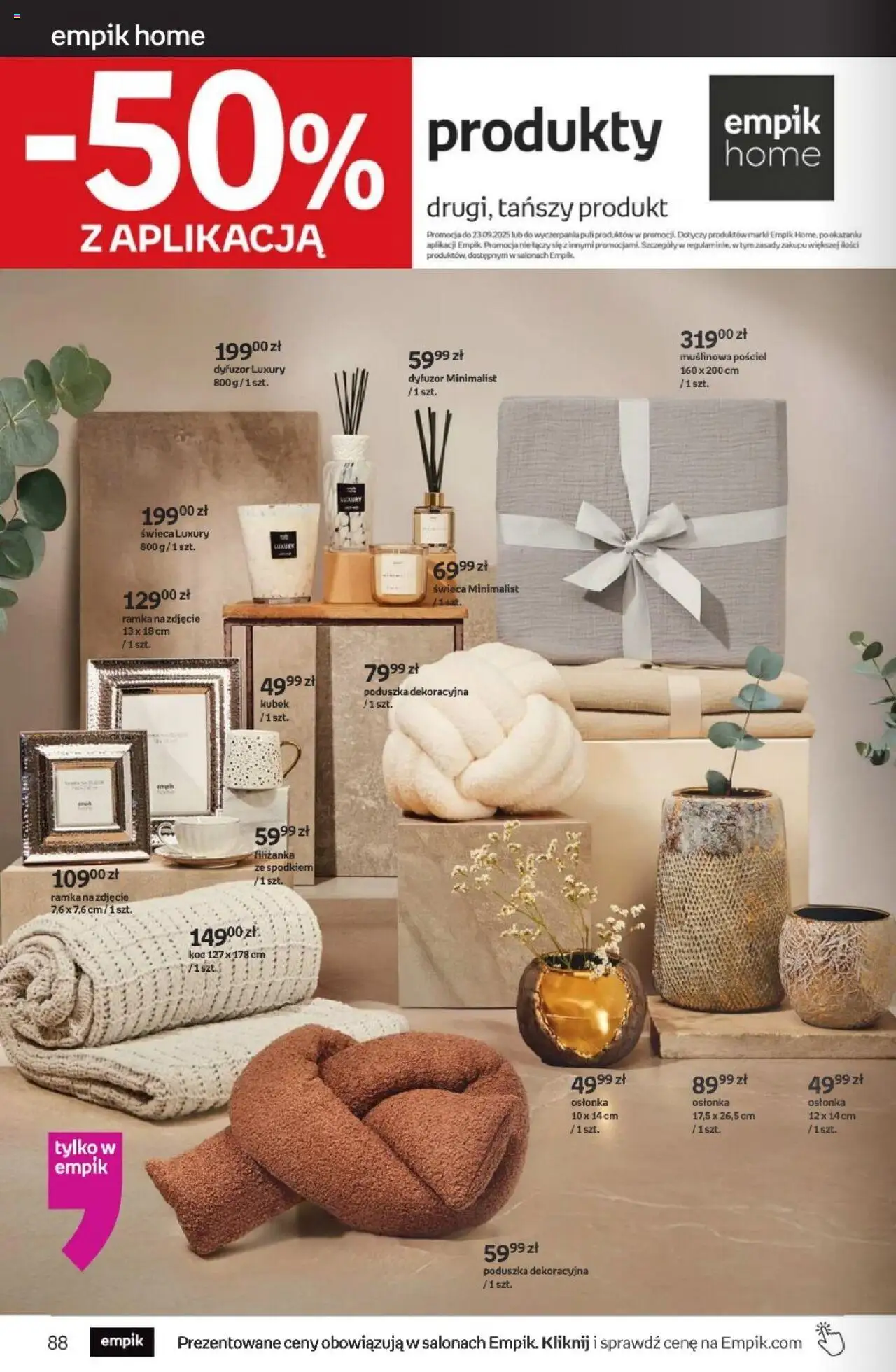 Empik promocje od 10.09.2025 | Strona: 88 | Produkty: Pościel, Poduszka, Koc, Ramka