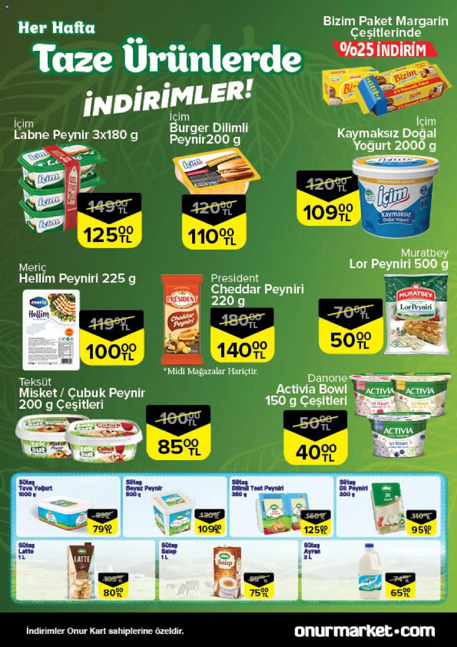 Onur Market Taze Ürünlerde İndirimler - Trakya - 25.12.2025 tarihinden itibaren geçerlidir | Sayfa: 6 | Ürünler: Peynir, Yoğurt