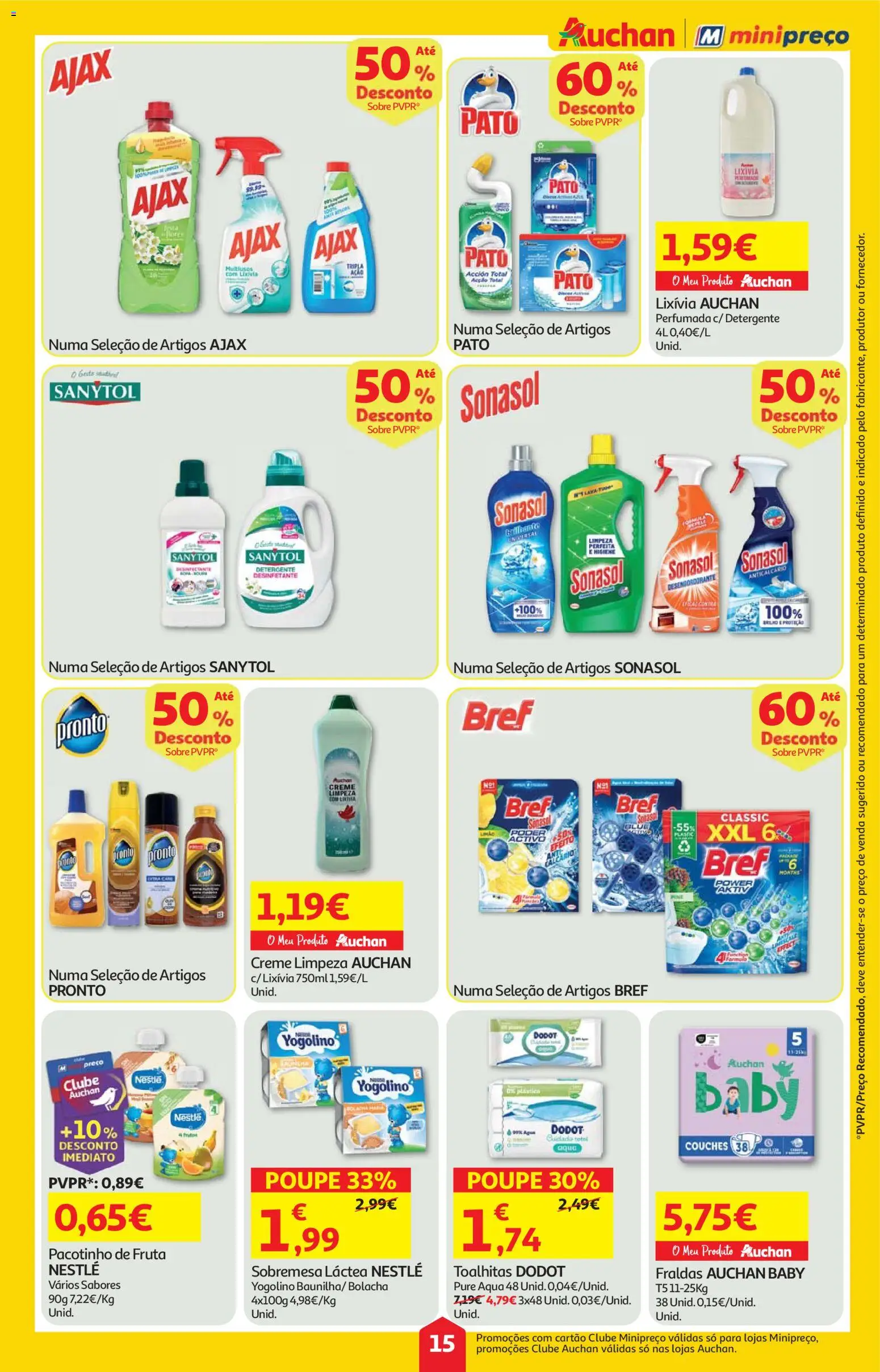 Auchan - Super Poupança │ válido de 13.11.2025 | Página: 15 | Produtos: Fraldas, Detergente, Nestlé, Creme