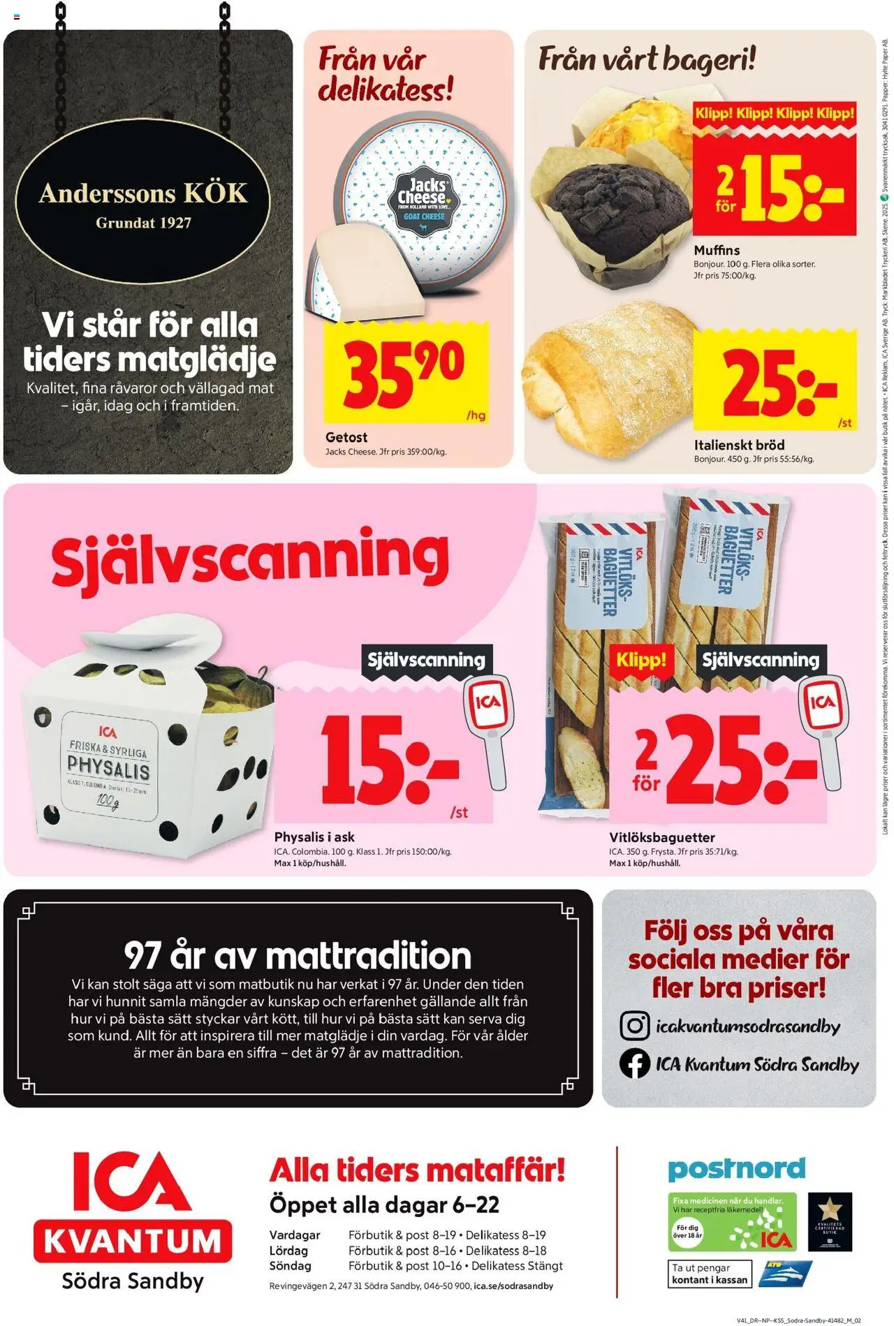 ICA Kvantum reklamblad aktuell från 06.10.2025 | Sida: 10 | Produkter: Bageri, Getost, Bröd, Papper
