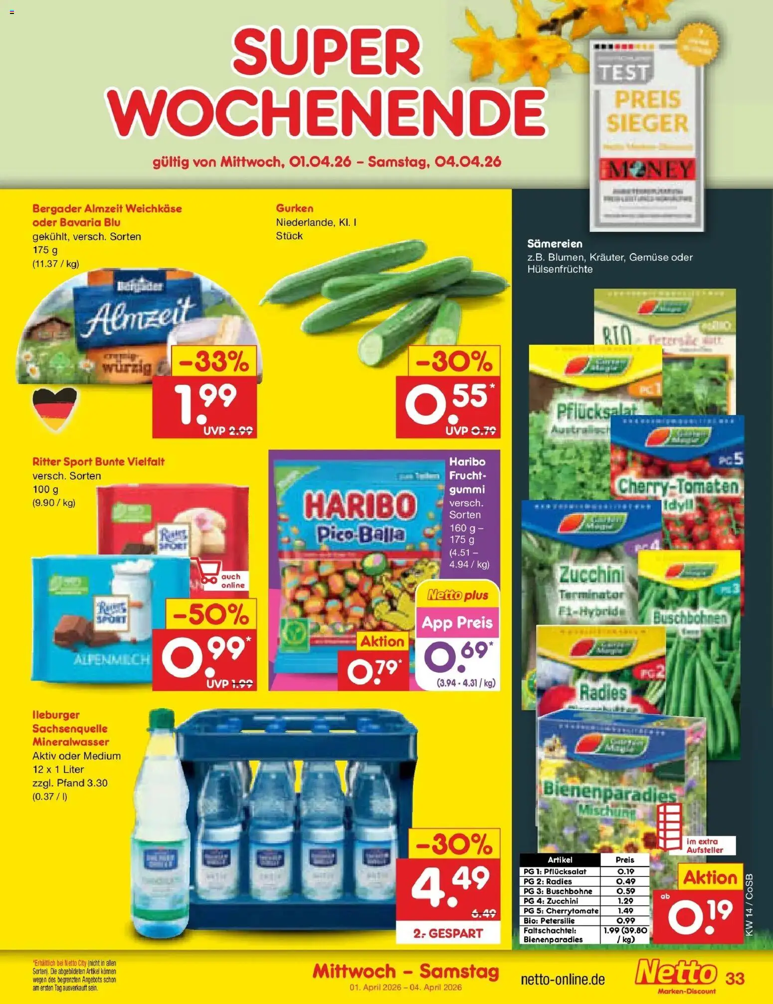 Netto Marken-Discount Prospekt Bitterfeld-Wolfen	 – gültig ab 30.03.2026 | Seite: 47 | Produkte: Haribo, Ritter sport, Petersilie, Zucchini