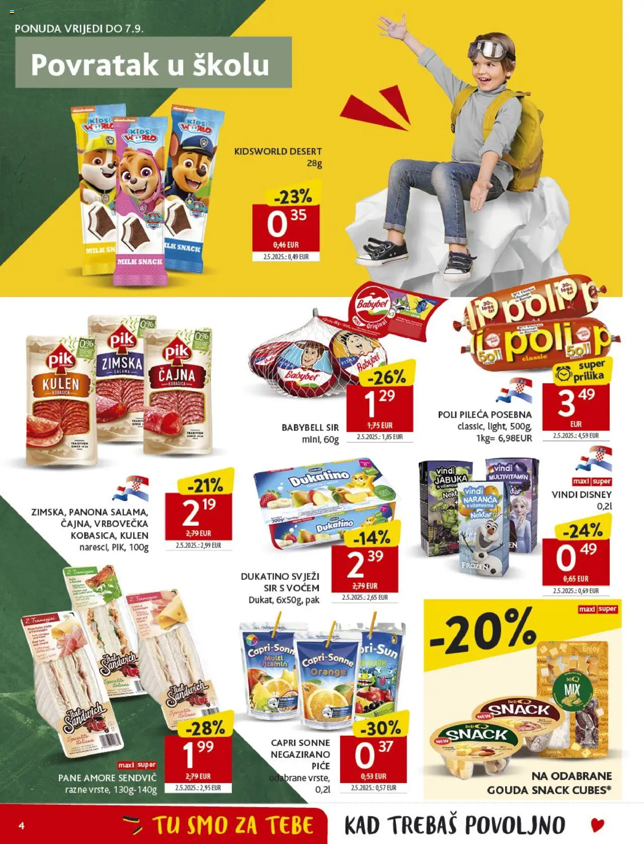 Konzum HR akciós ujság - amely érvényes a következő dátumtól: 27.08.2025 | Oldal: 4 | Termékek: Gouda, Multivitamin