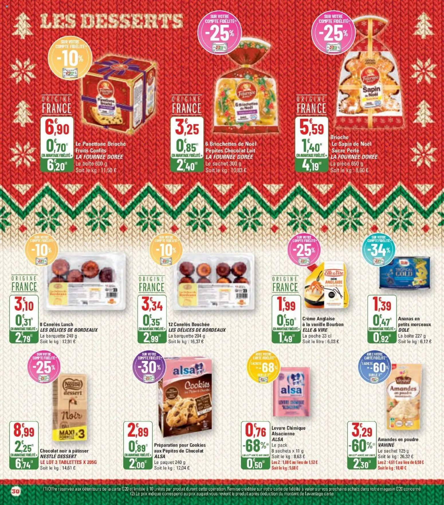 {H1} | Page: 30 | Produits: Sapin de Noël, Pépites de chocolat, Ananas, Amandes