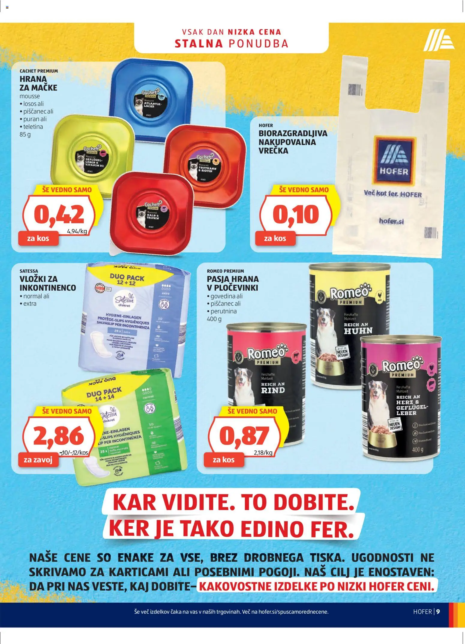 Hofer SI katalog | vrijedi od 15.04.2026 | Stranica: 9 | Proizvodi: Teletina, Govedina, Hrana za mačke, Losos