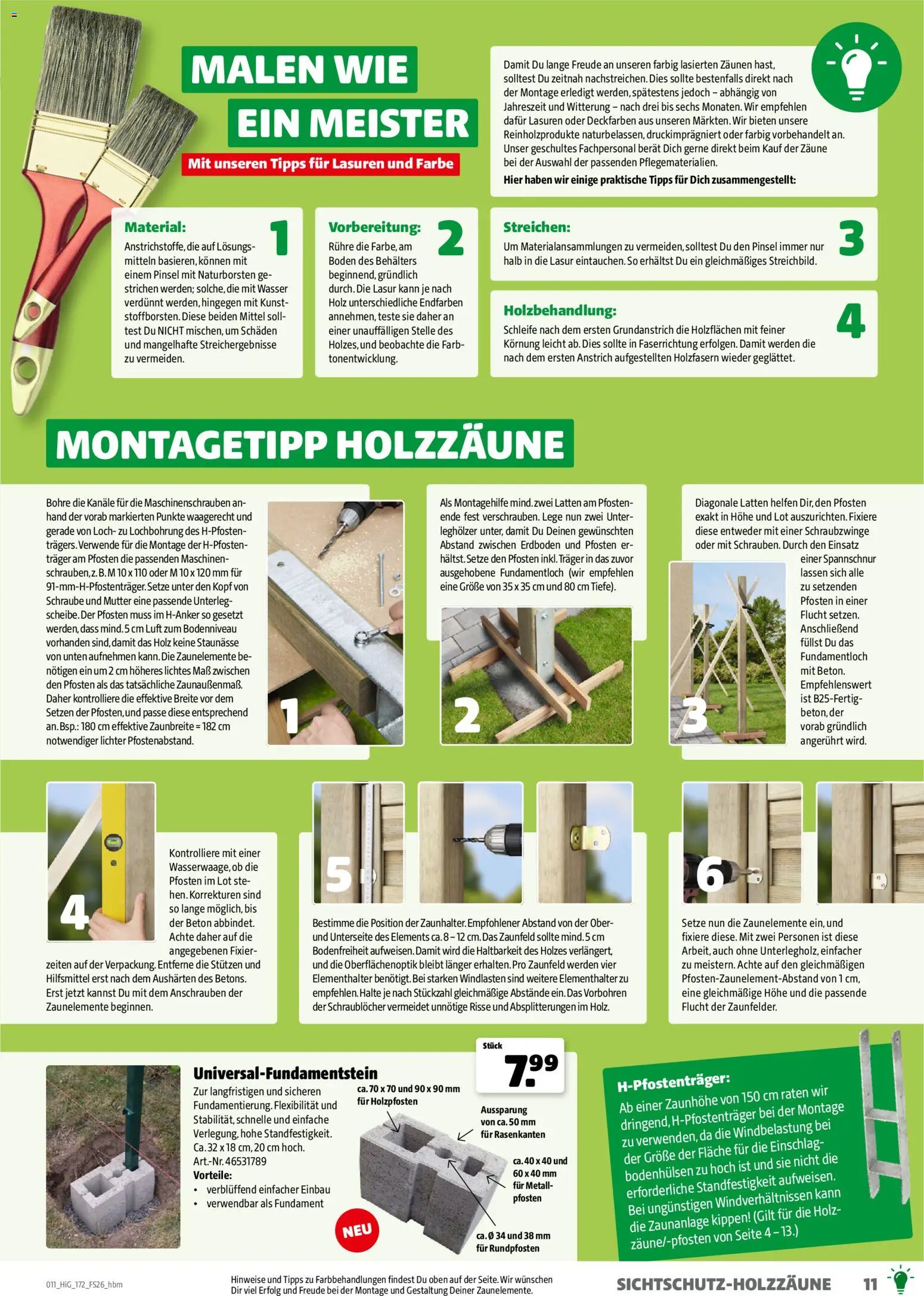 Hagebau Gartengestaltungsortiment – gültig ab 02.03.2026 | Seite: 11 | Produkte: Pinsel, Wasser