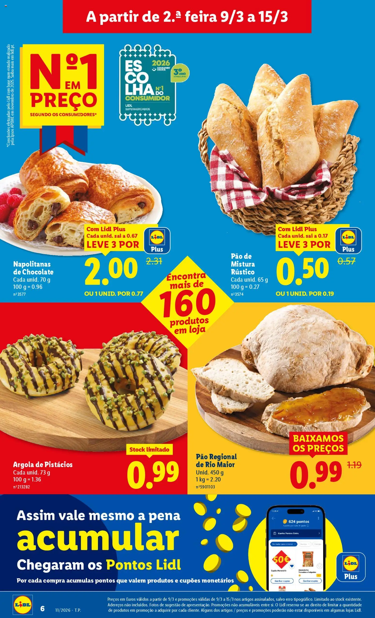 Lidl folheto │ válido de 09.03.2026 | Página: 6 | Produtos: Amendoins, Base, Pão, Chocolate