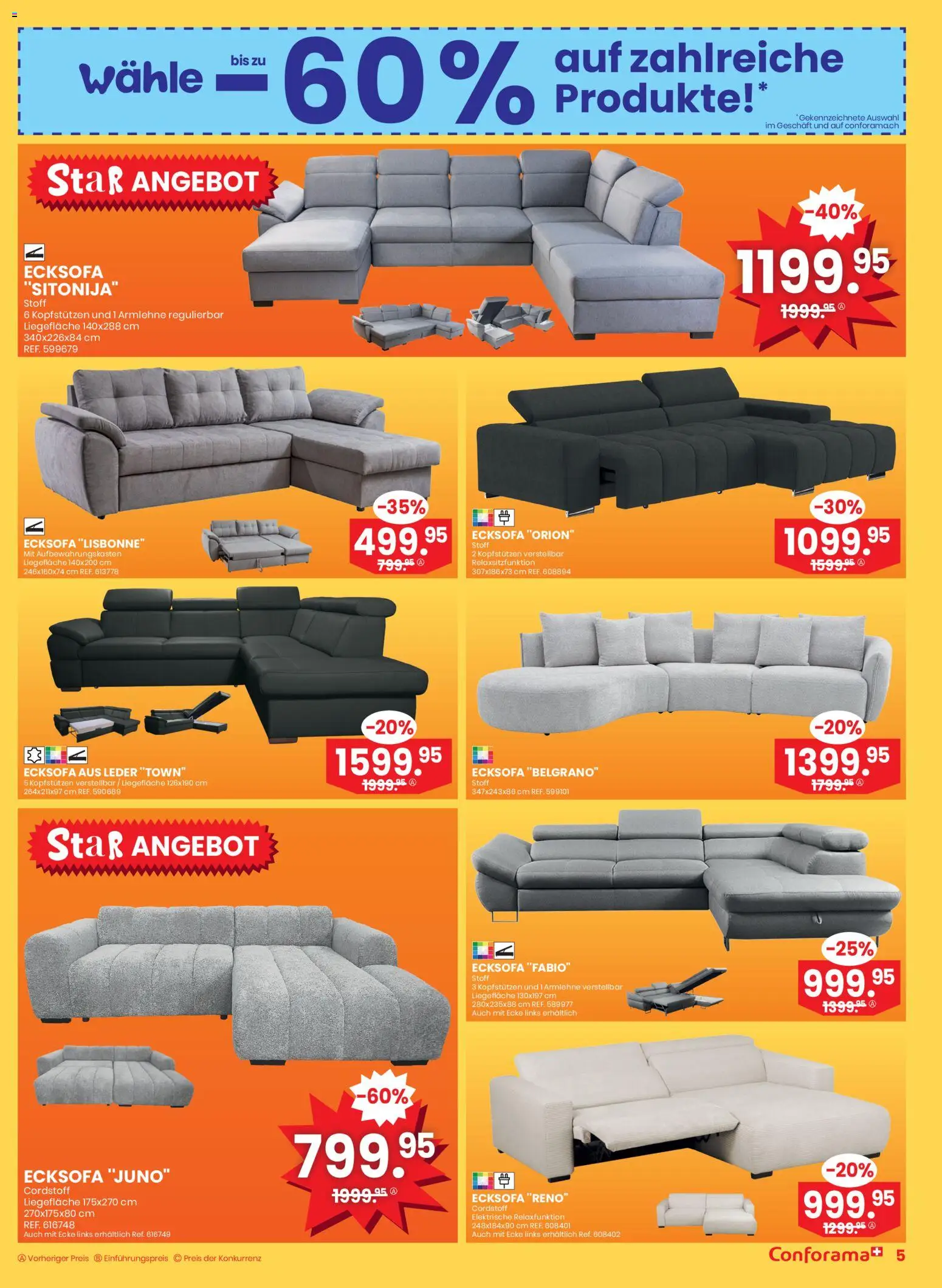 Conforama Aktionen Super Sale – gültig ab 17.12.2025 | Seite: 5 | Produkte: Ecksofa