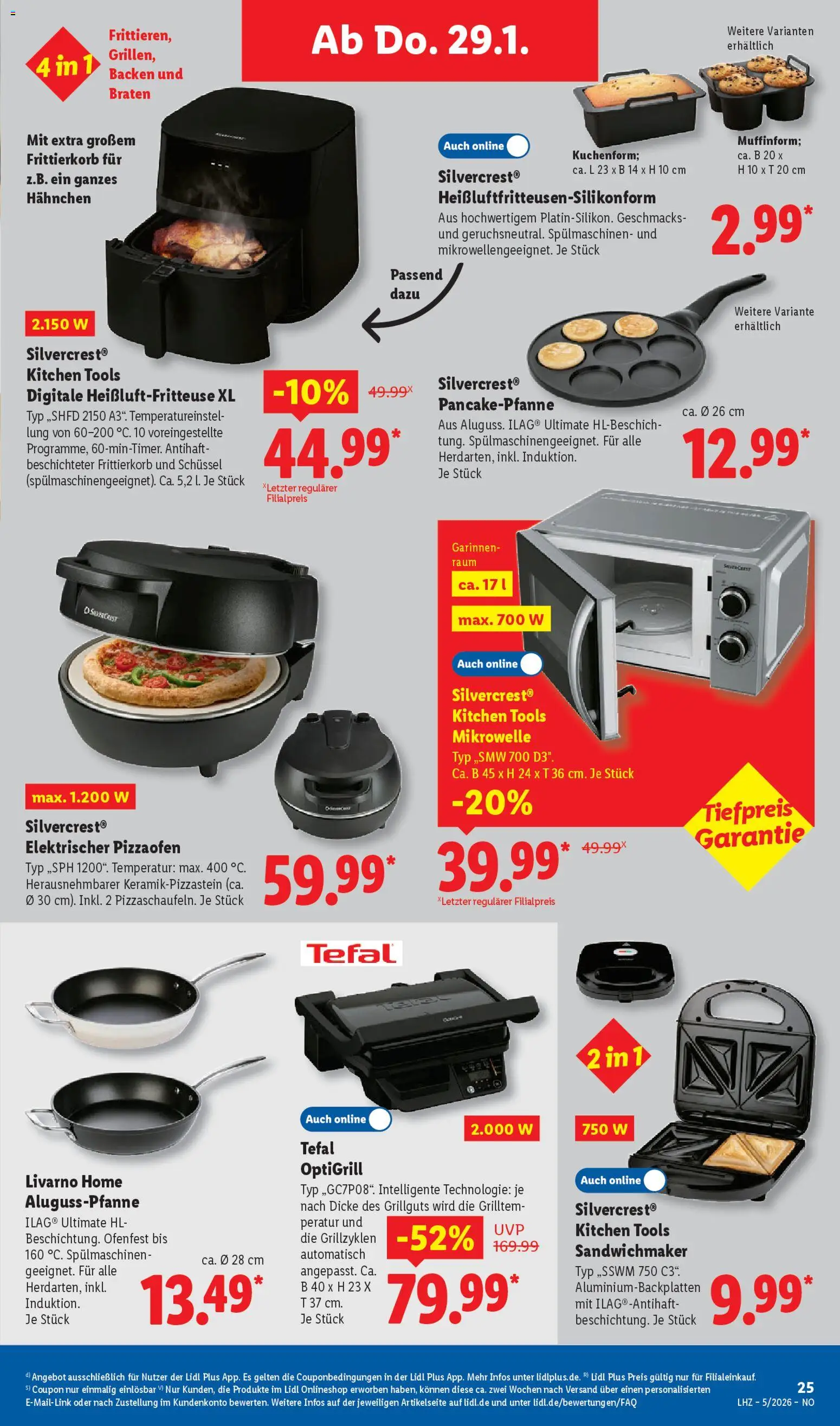 Lidl Prospekt Holzminden – gültig ab 26.01.2026 | Seite: 47 | Produkte: Mikrowelle, Hahnchen, Sandwichmaker, Heißluftfritteuse