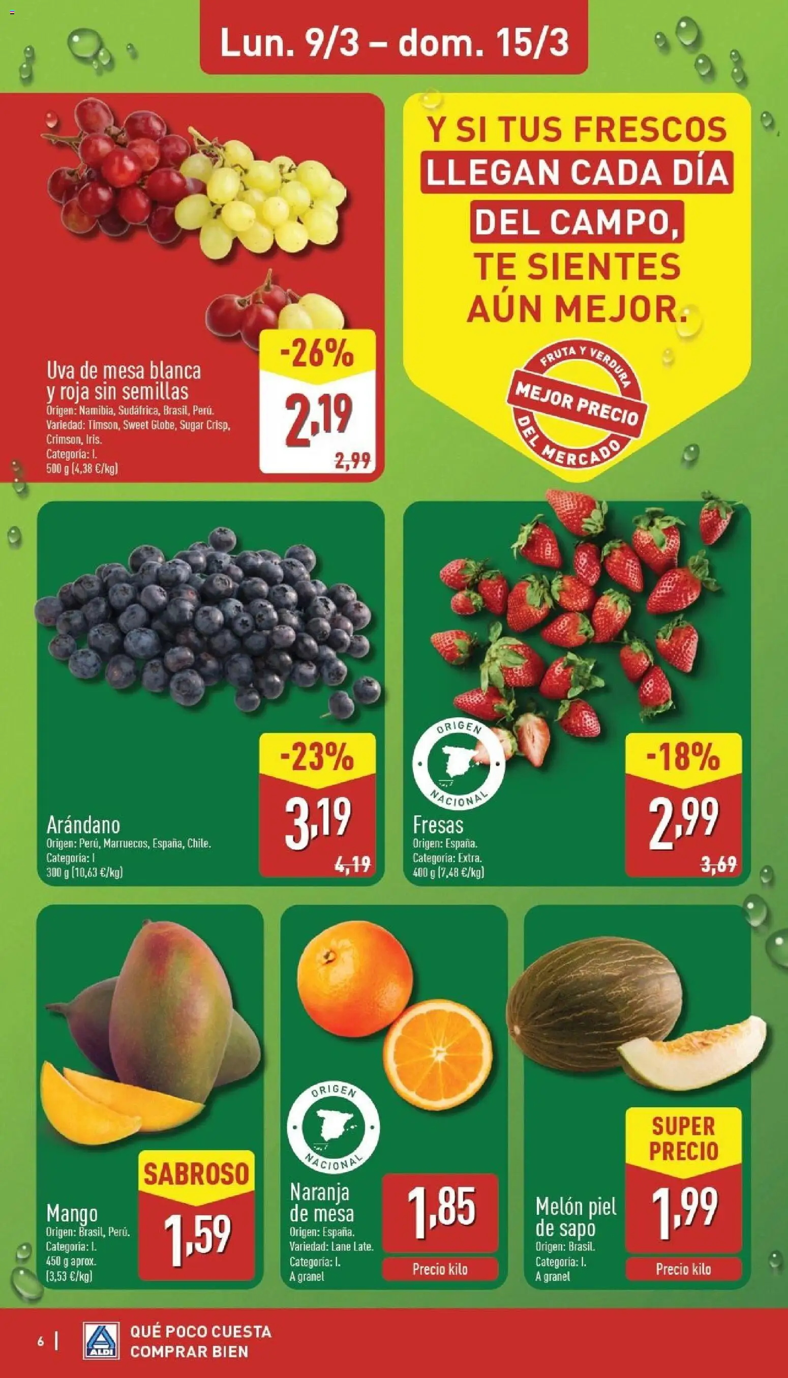 Aldi folleto Península │ válido desde el 09.03.2026 | Página: 6 | Productos: Φορτιστής, Fresas, Té, Ρούτερ