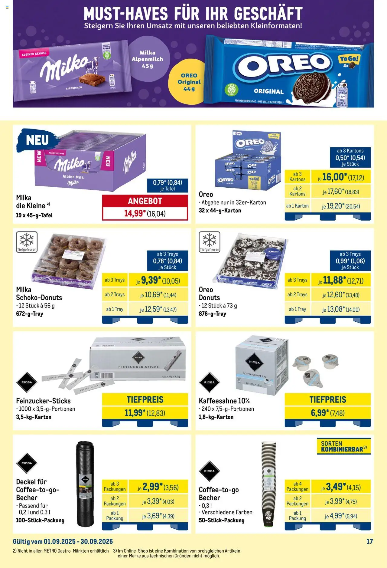 Metro  Monats-Mix - gültig ab dem 01.09.2025 | Seite: 17 | Produkte: Milch, Milka, Donuts