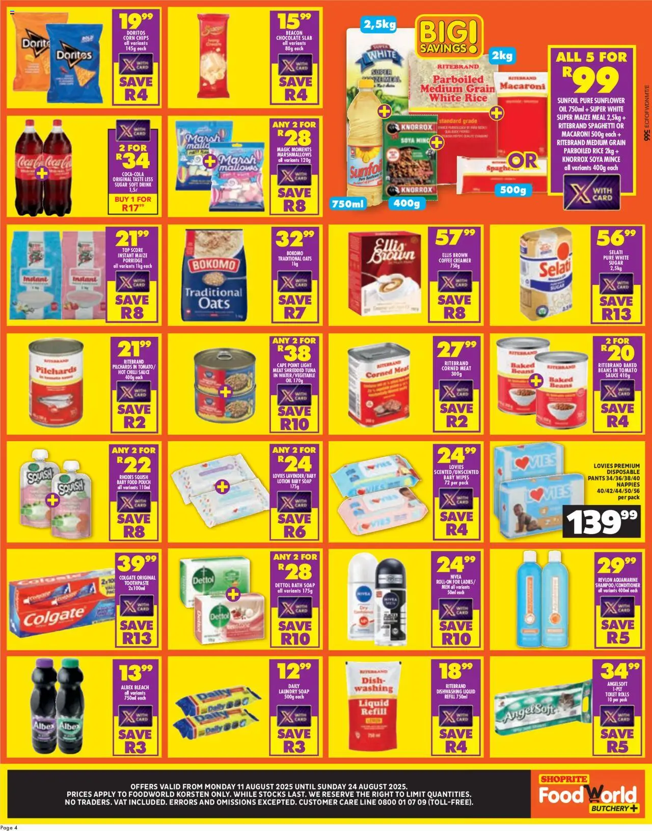 Shoprite Eastern Cape - FoodWorld Mid Month Leaflet Korsten │ valid from 11.08.2025 | Page: 4 | Products: Soap, Baby food, Sugar, Chilli